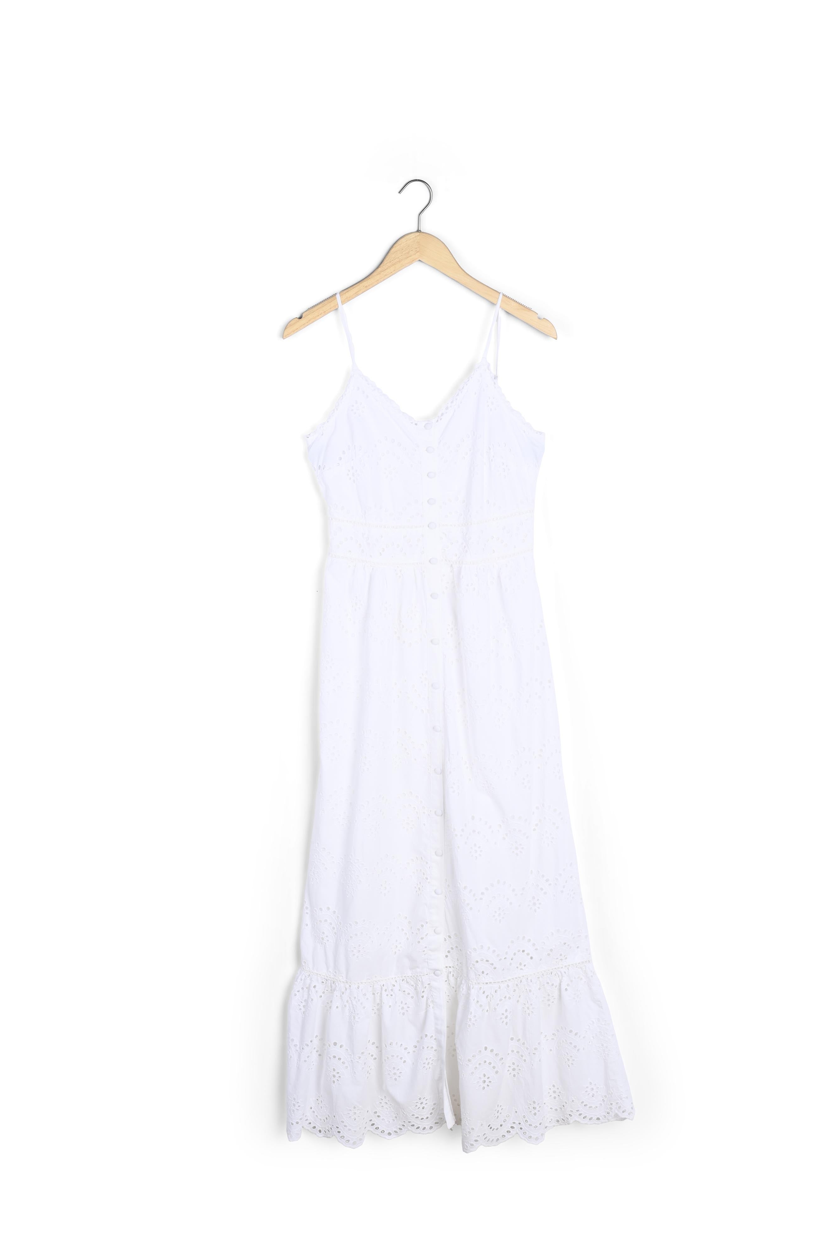 Robe longue en broderie anglaise blanche LYS Faume - seconde main