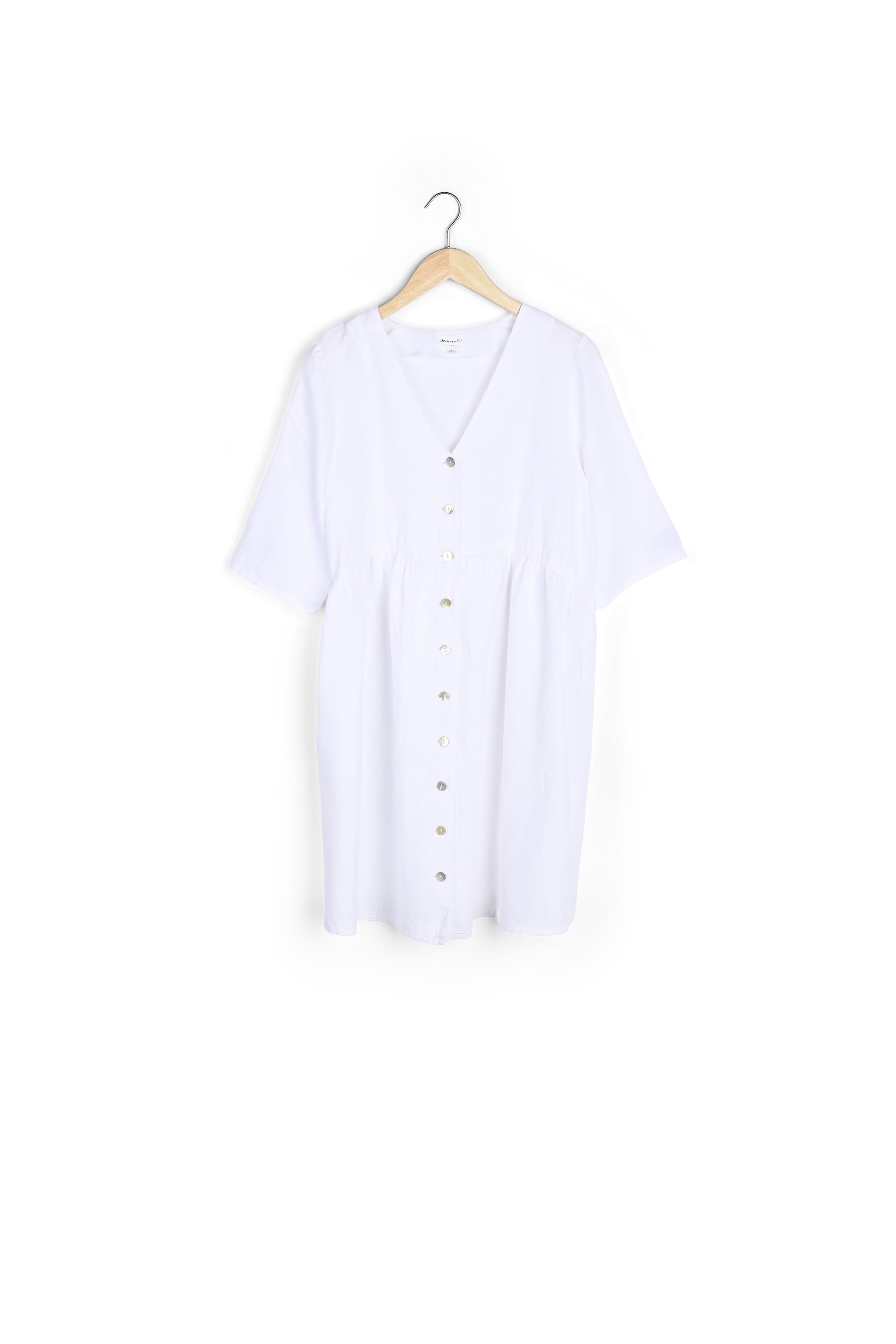 Robe en lin certifié boutonnée blanche Lalou Faume - seconde main