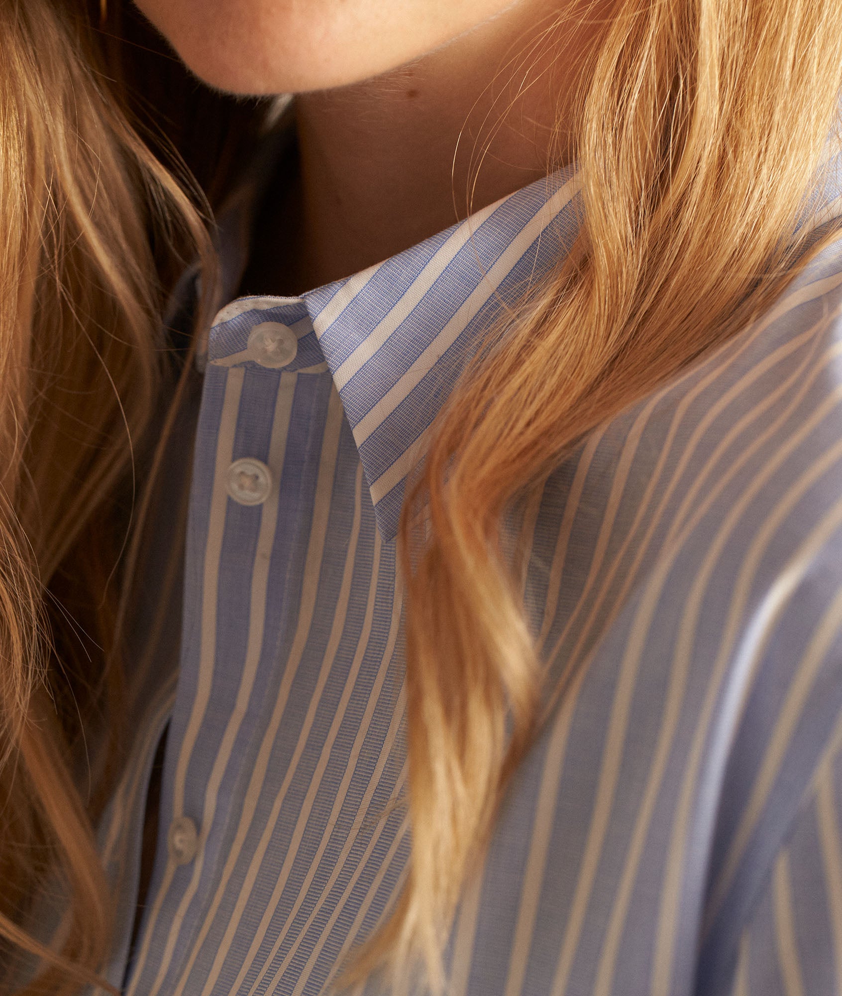 Chemise en coton rayé bleu ciel Charon Faume - seconde main