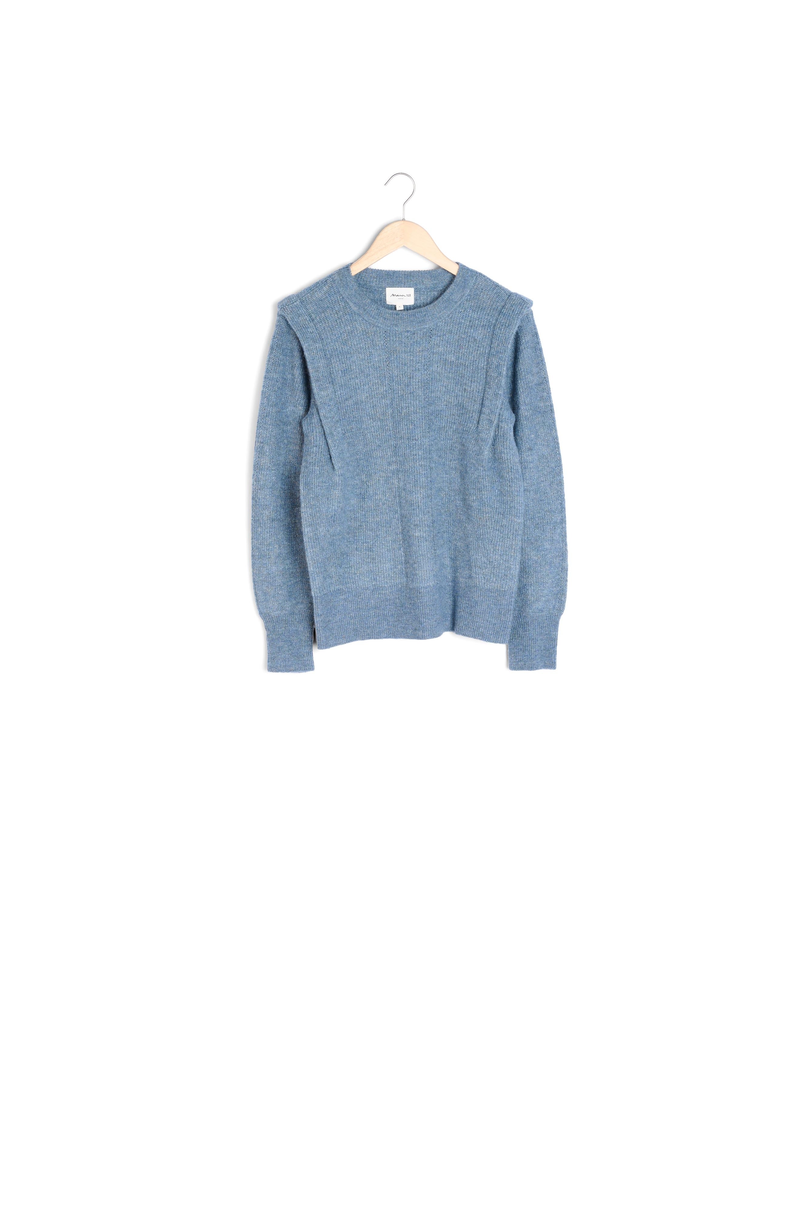 Pull à épaulettes pétrole Bridget Faume - seconde main