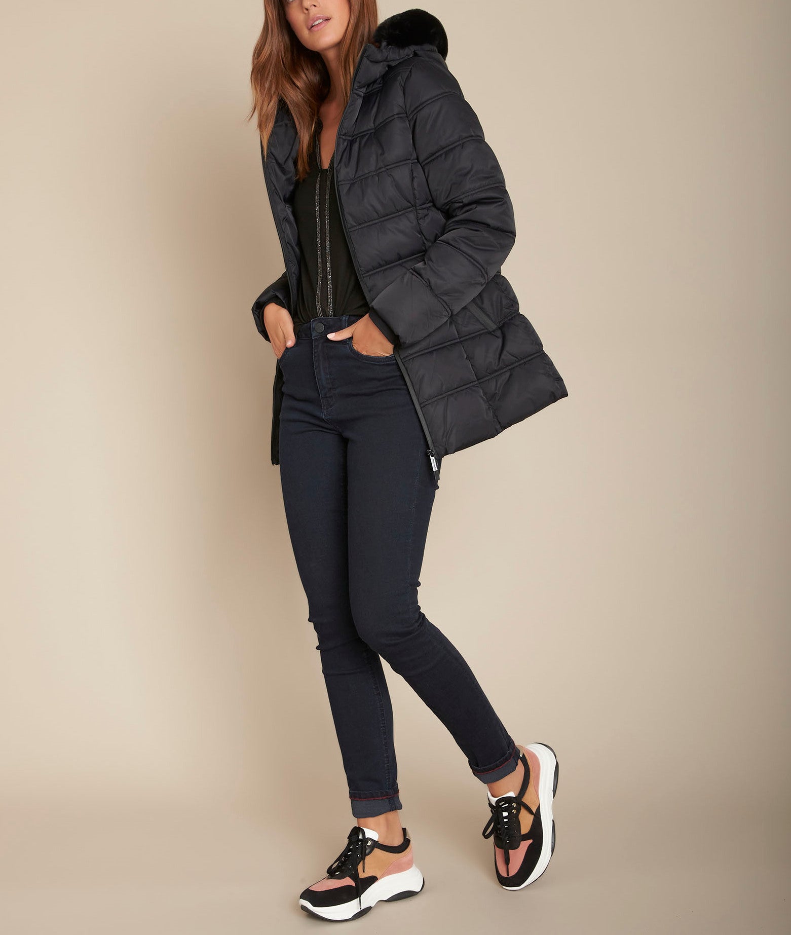 Doudoune courte noire Sorona® Dupont™ Lisy Faume - seconde main