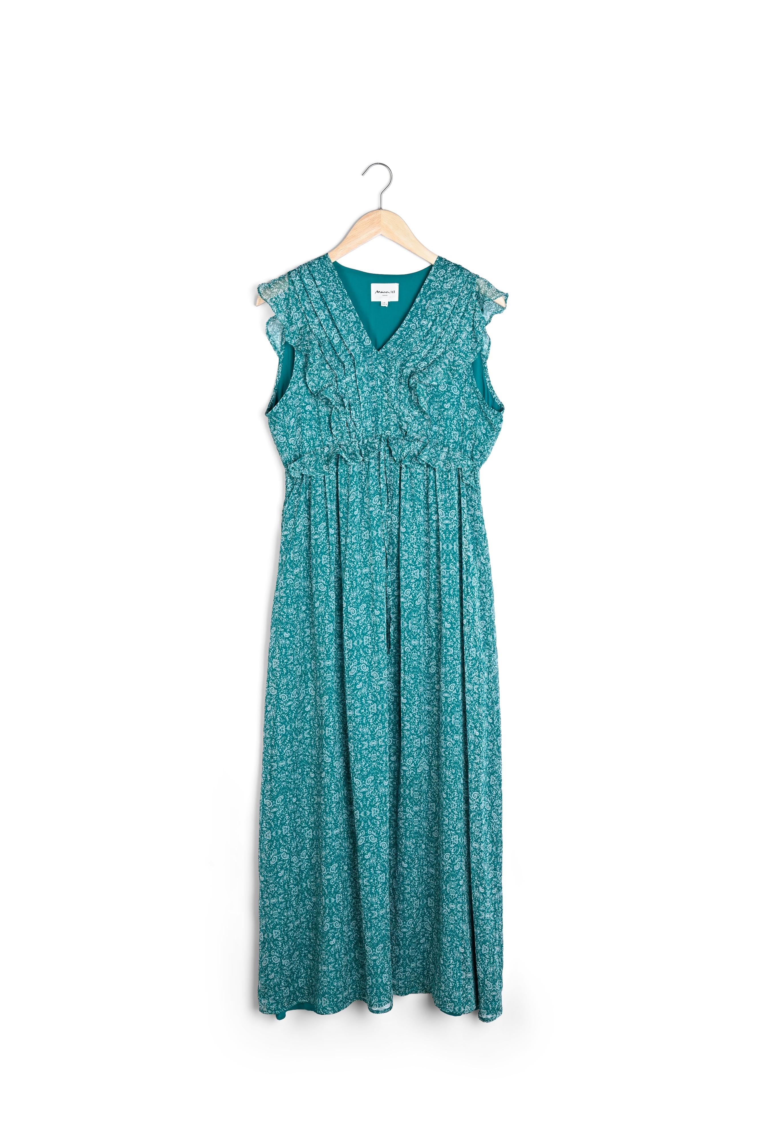 Robe longue imprimée turquoise Nao Faume - seconde main