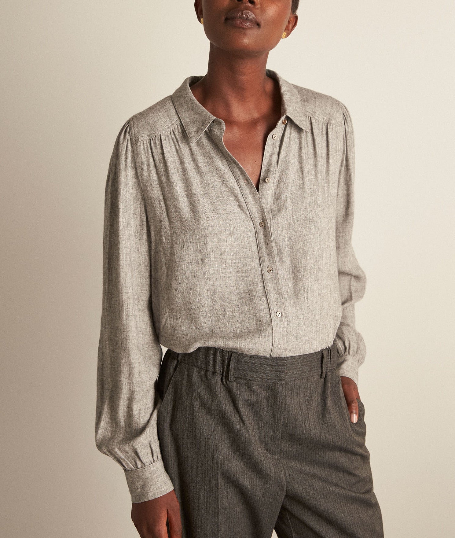 Chemise fluide gris chiné Cadix Faume - seconde main