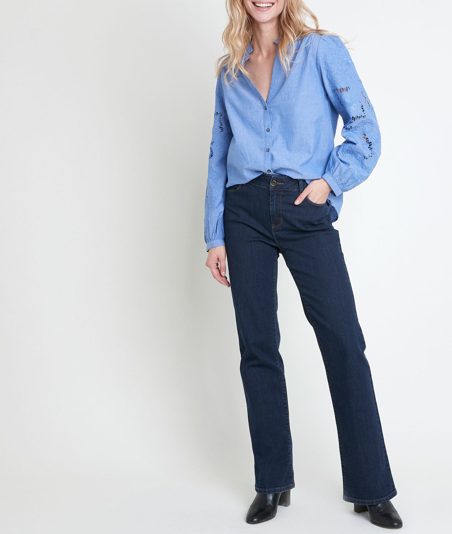 Blouse en coton brodé Tori Faume - seconde main