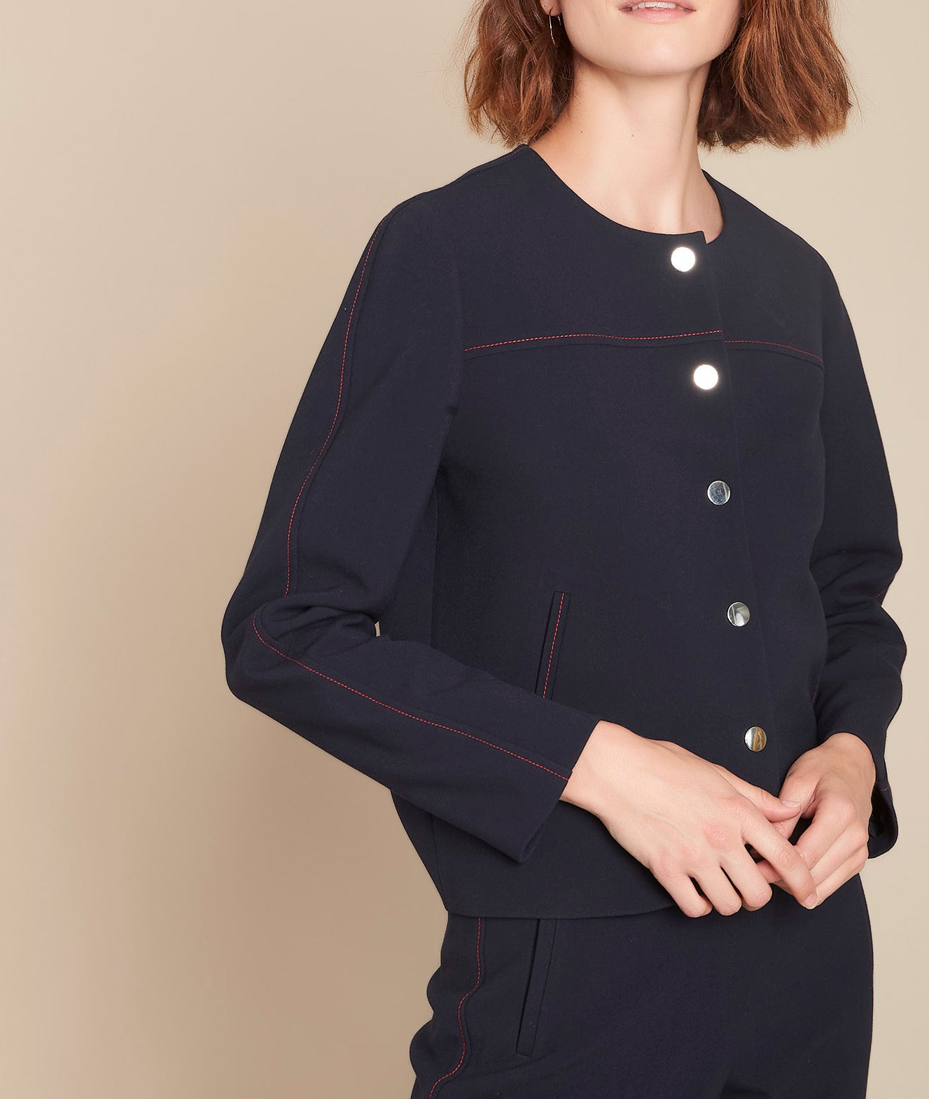 Veste marine compacte Belinda Faume - seconde main