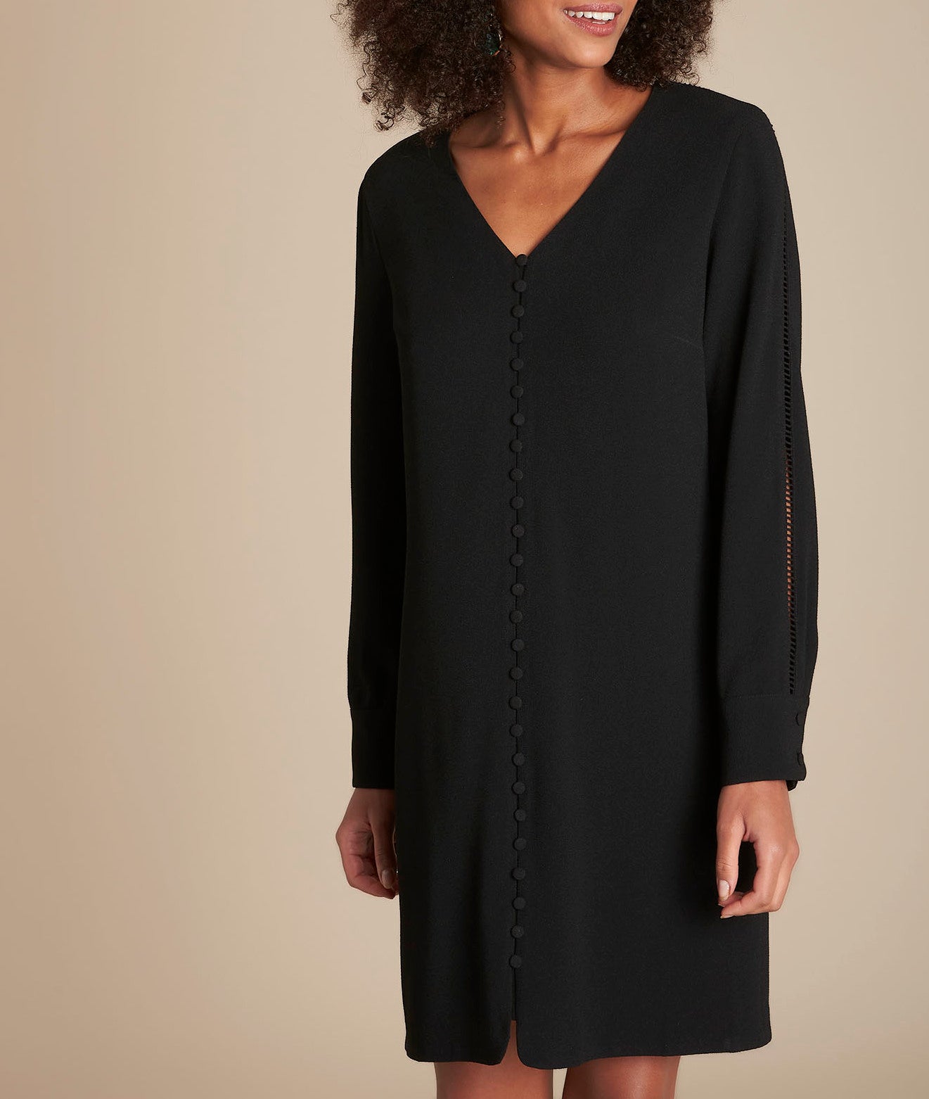 Robe noire à boutons recouverts Isaure Faume - seconde main