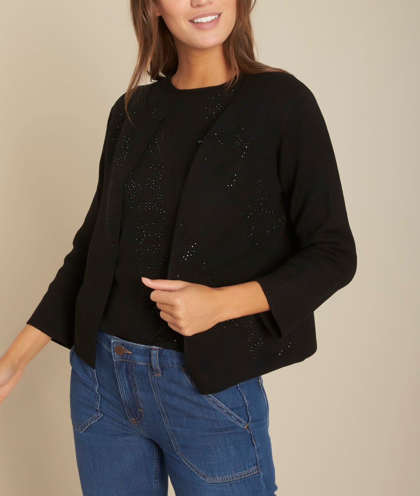 Cardigan noir à strass Fete Faume - seconde main