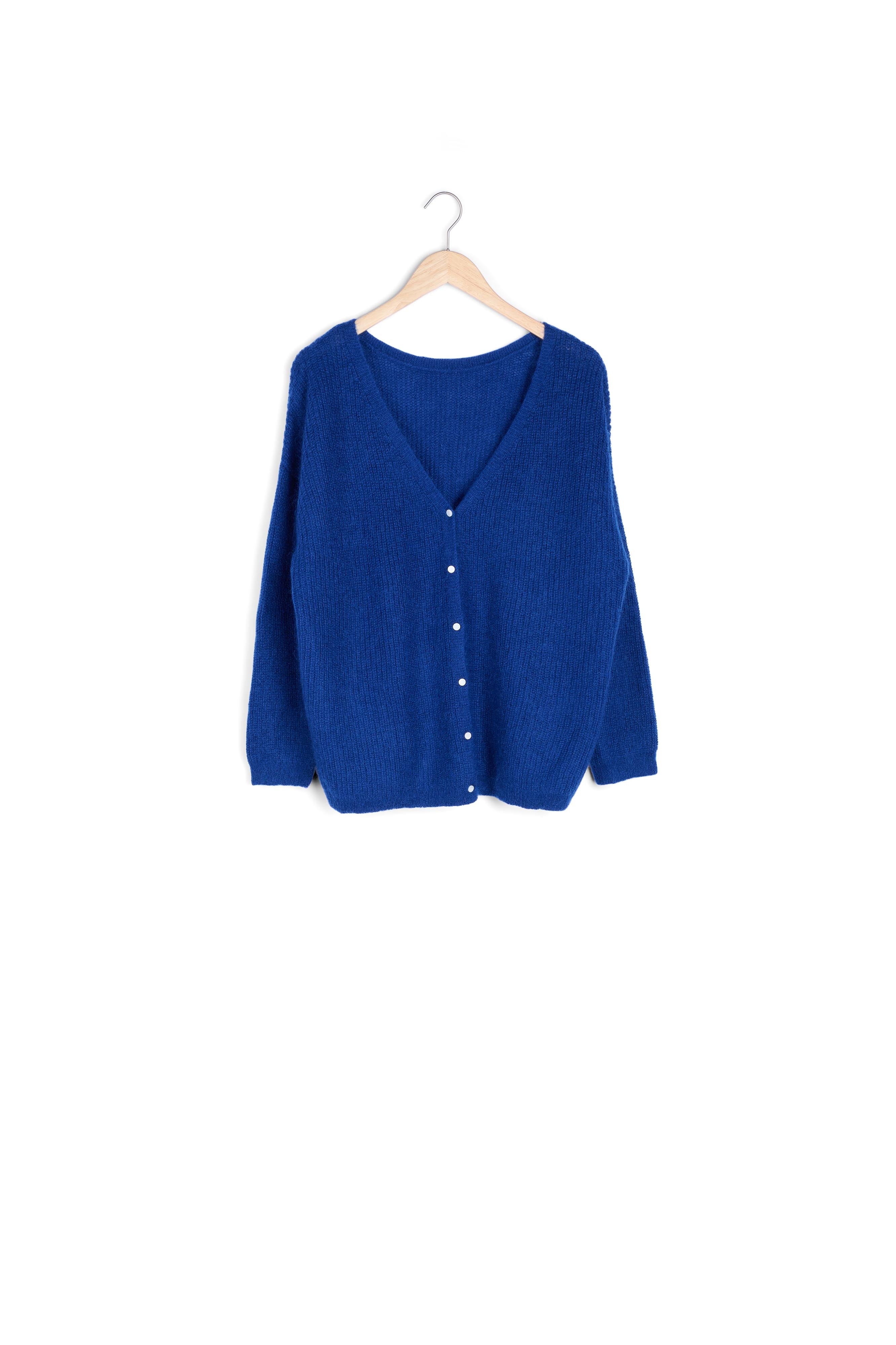Cardigan en polyamide, laine et mohair bleu Paddy Faume - seconde main