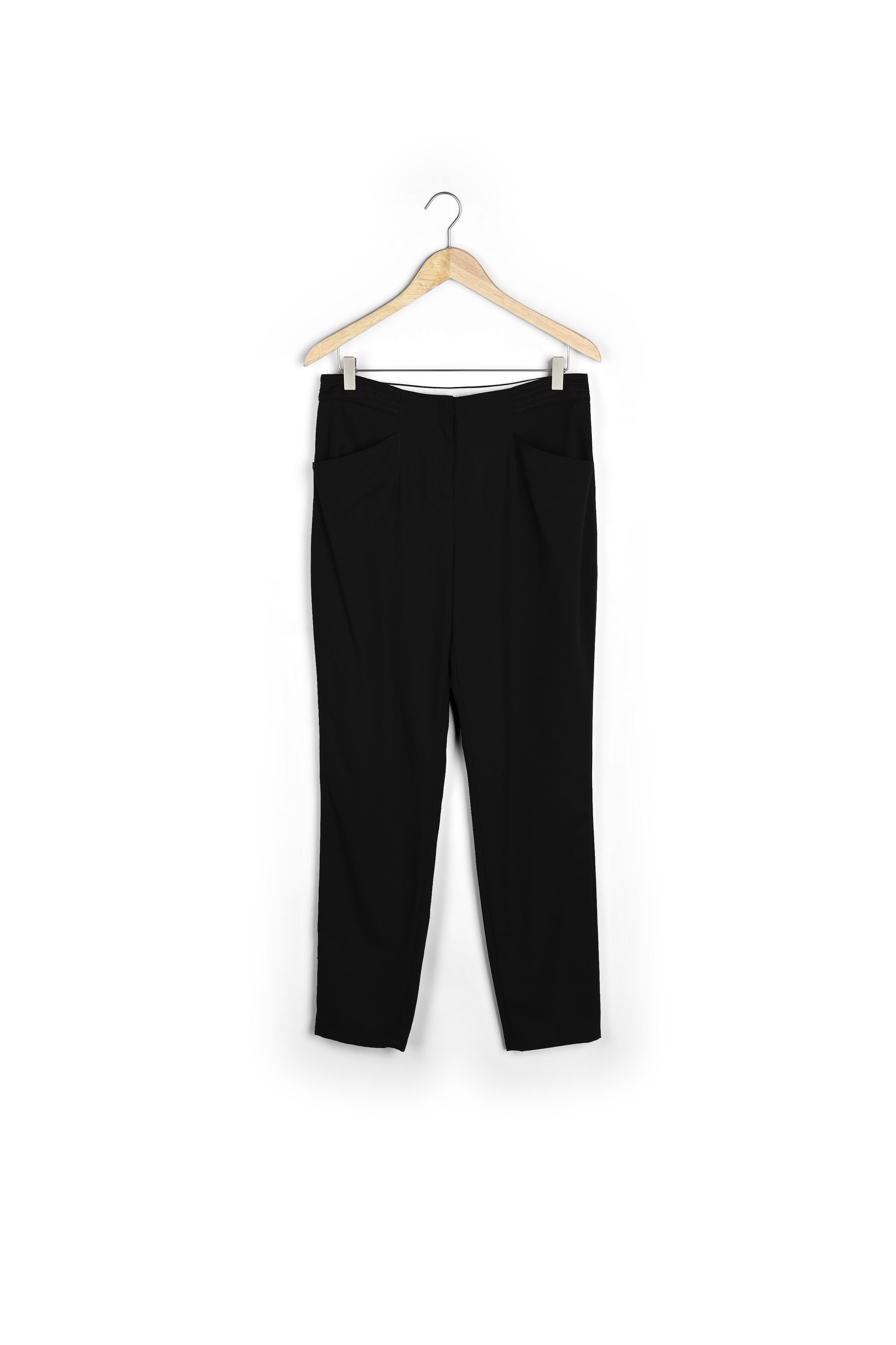 Pantalon ajusté en twill noir Delice Faume - seconde main