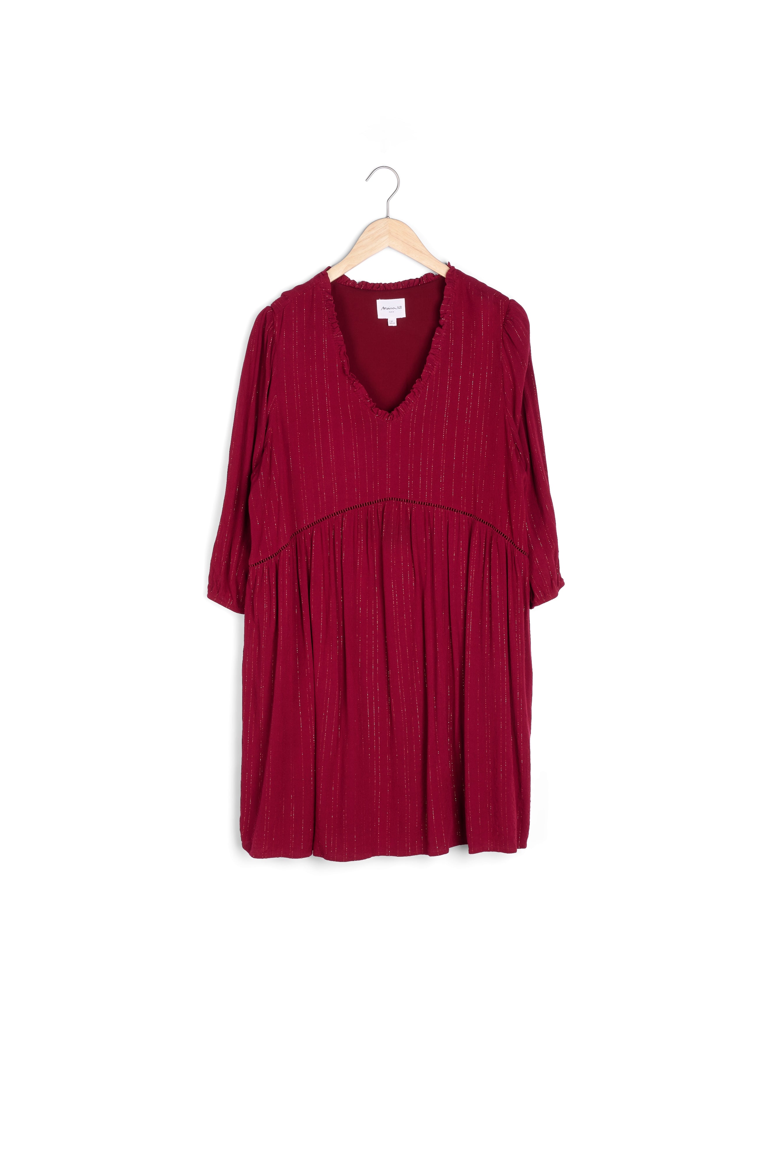 Robe rouge trapèze en lurex Larissa Faume - seconde main