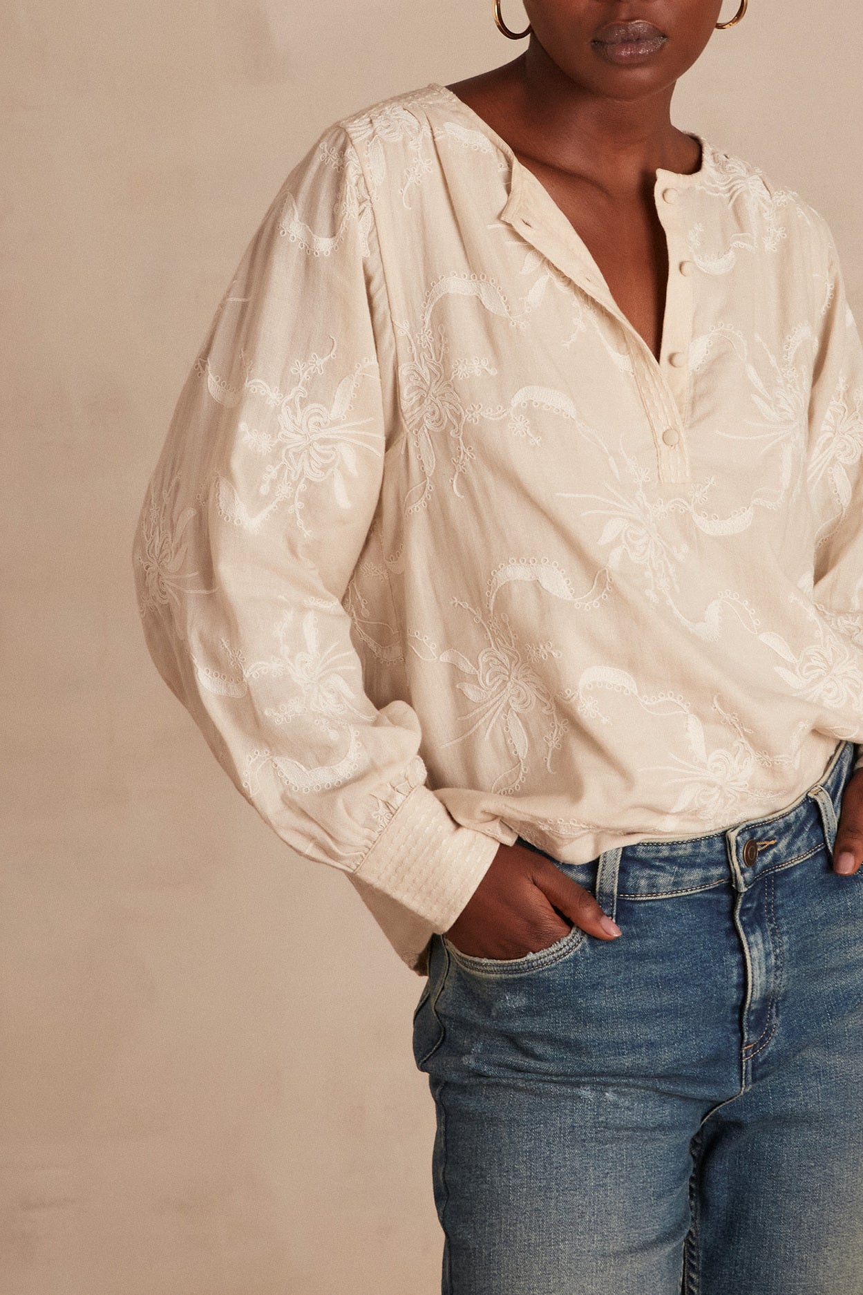 Blouse brodée Candice Faume - seconde main