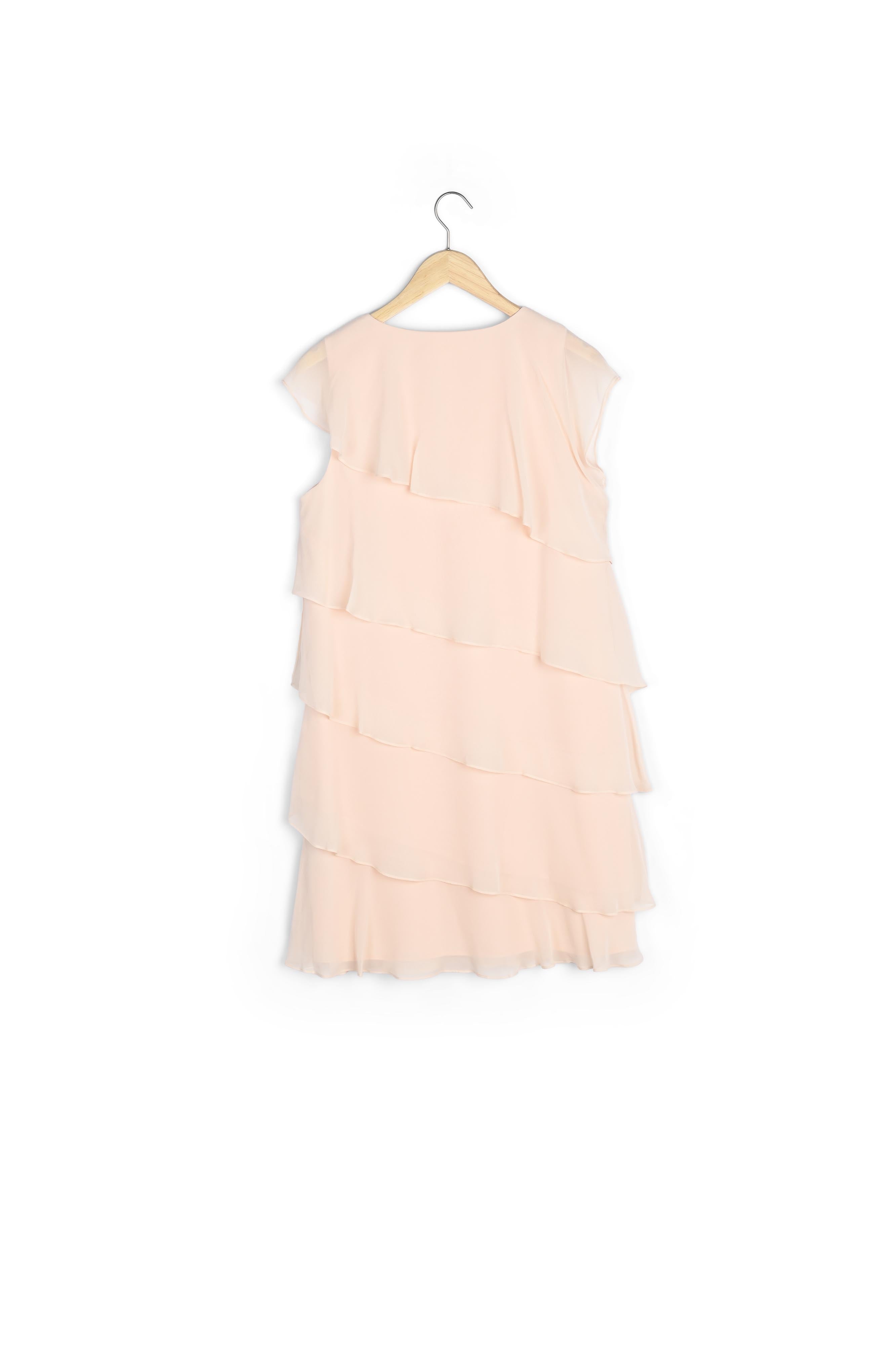 Robe nude en soie à volants Oly Faume - seconde main