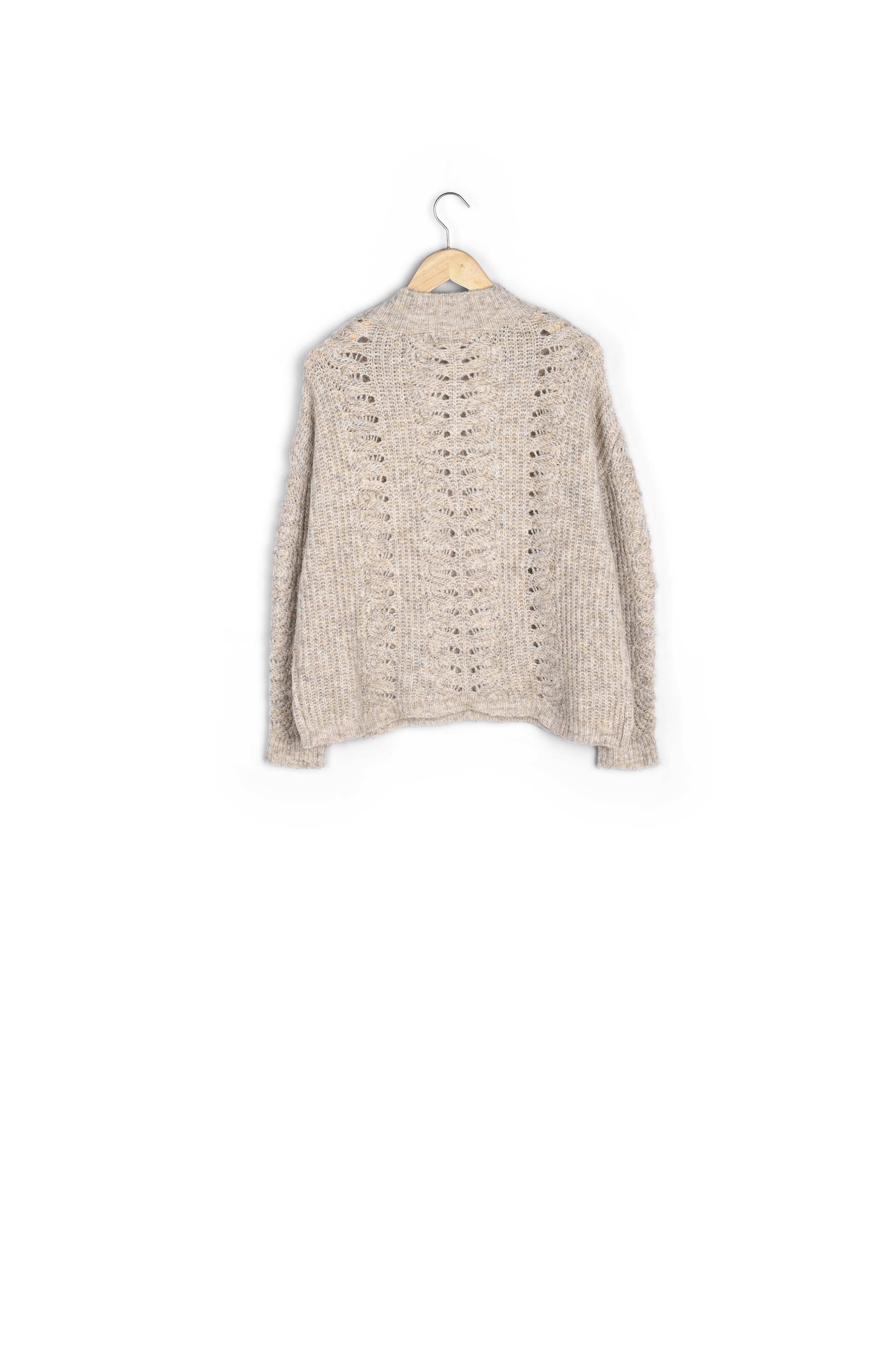 Pull oversize et ajouré beige Tydiane Faume - seconde main