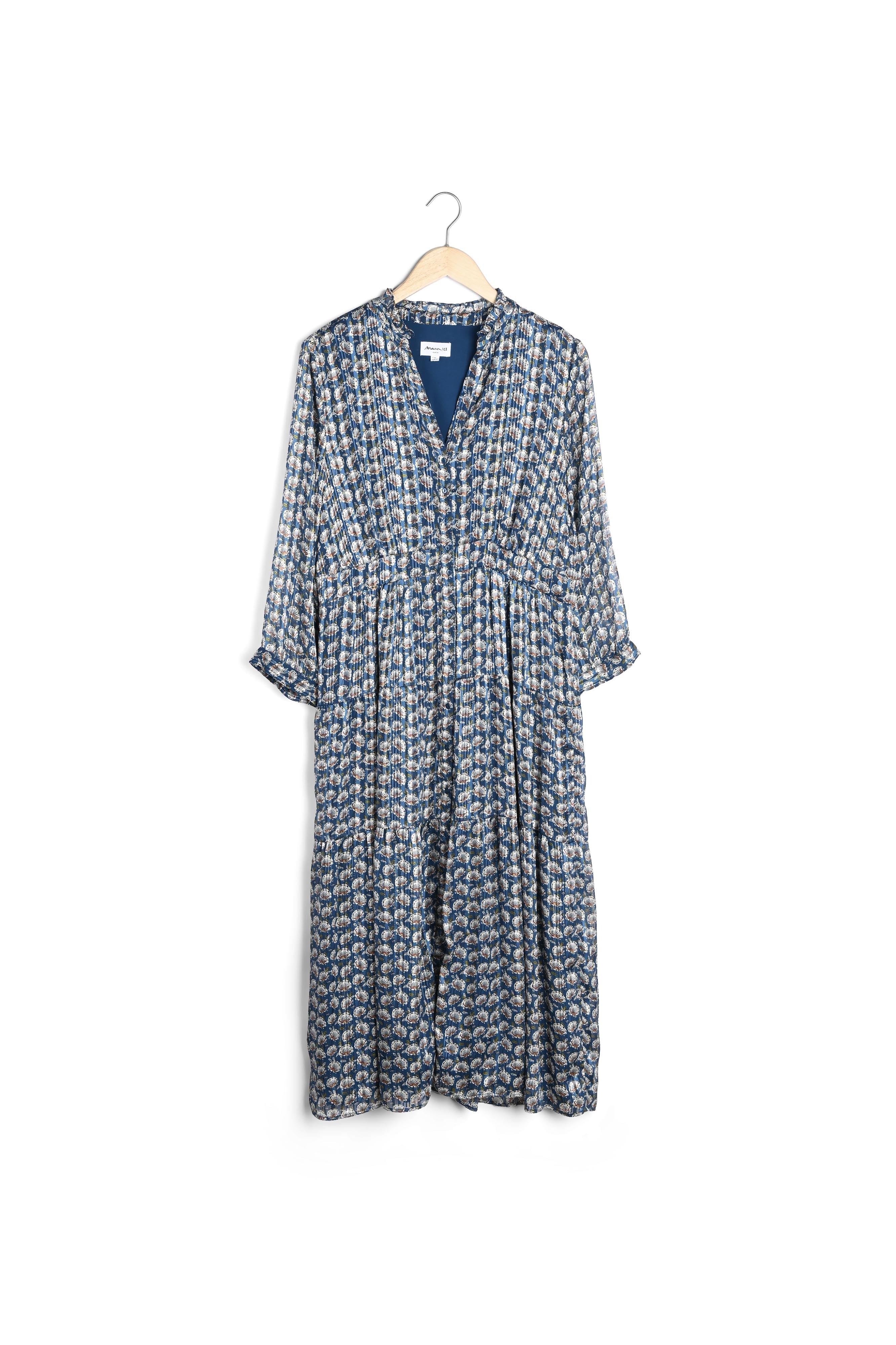 Robe longue imprimée bleue Carola Faume - seconde main