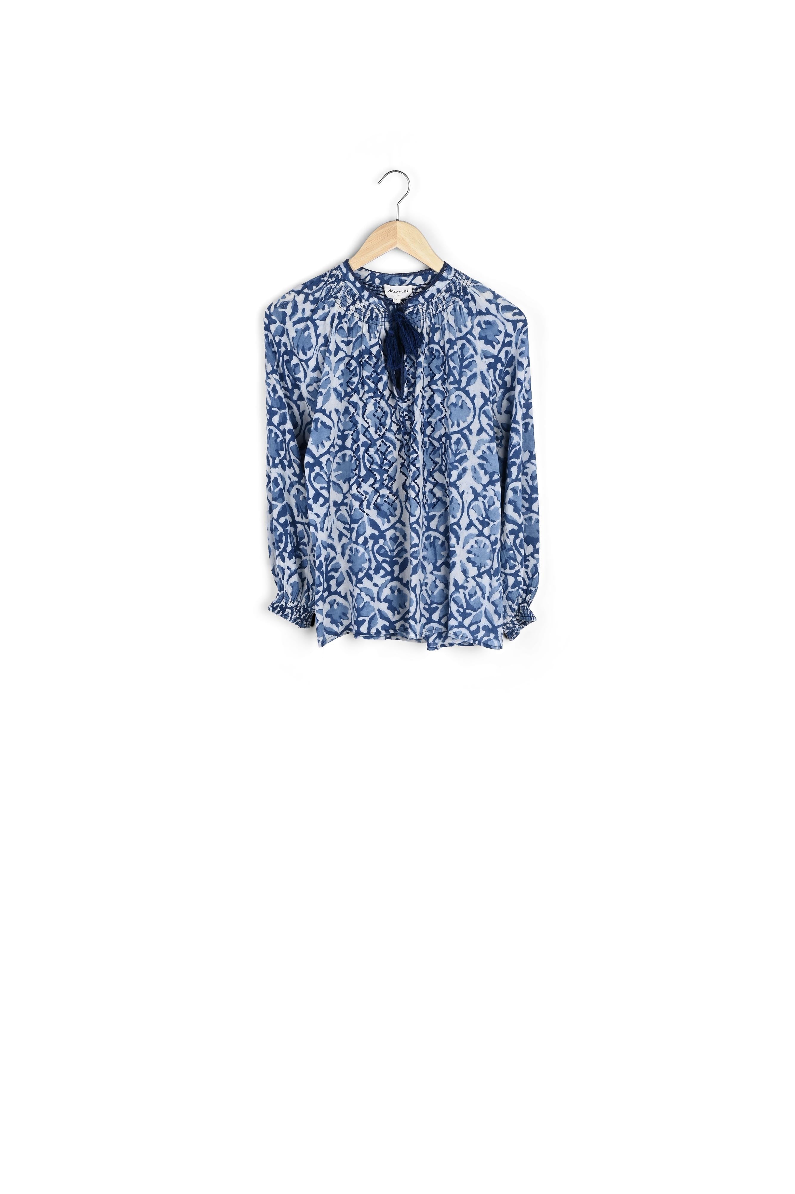 Robe en coton brodé bleu Coco Faume - seconde main