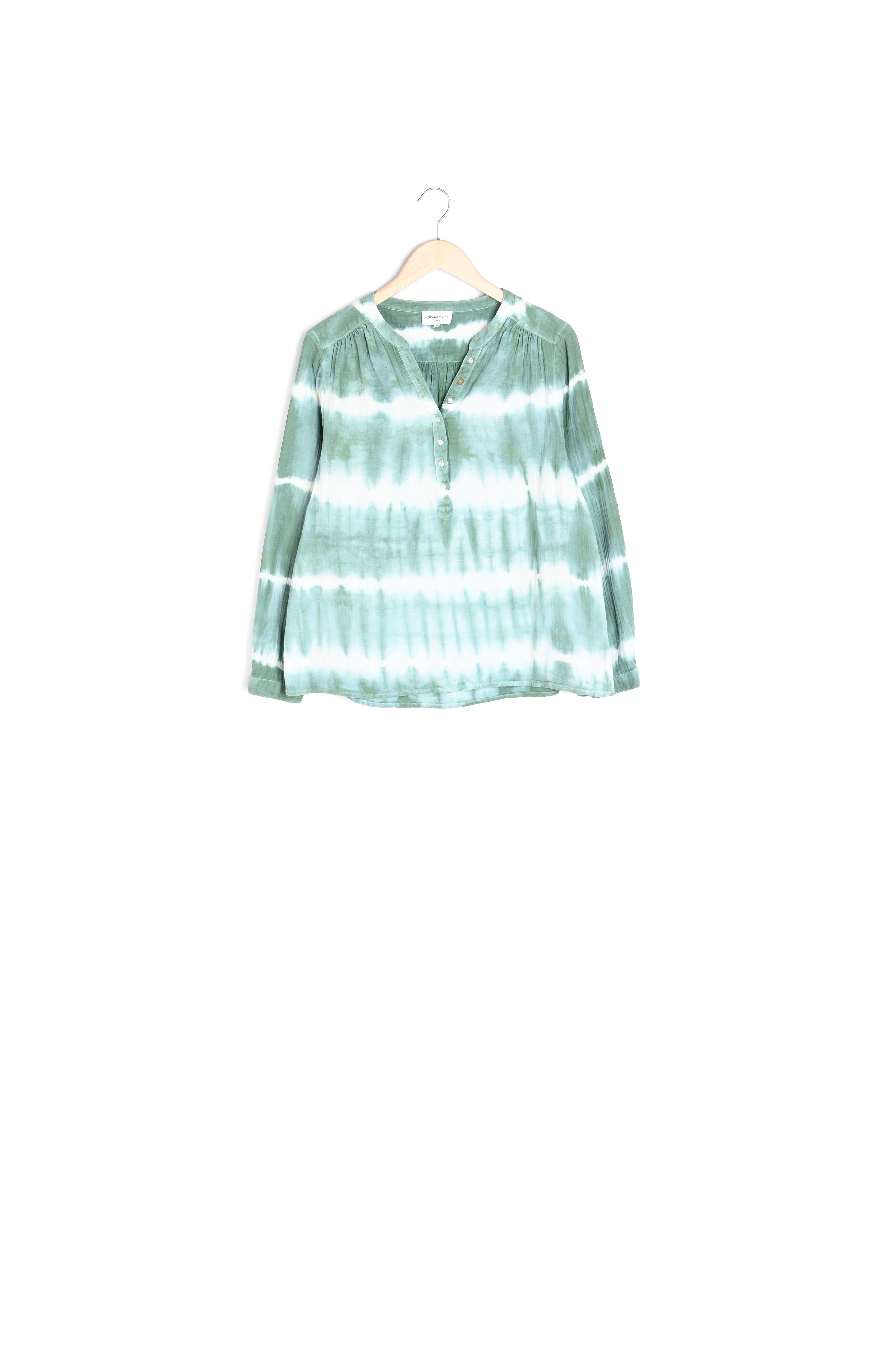 Blouse imprimée en coton tie and dye poudre Laeti Faume - seconde main