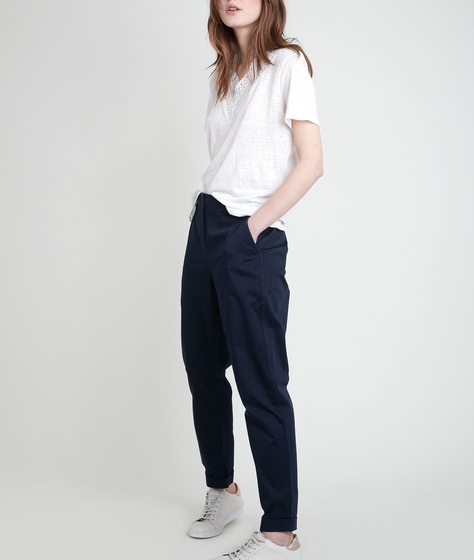 Pantalon chino marine Francesco Faume - seconde main