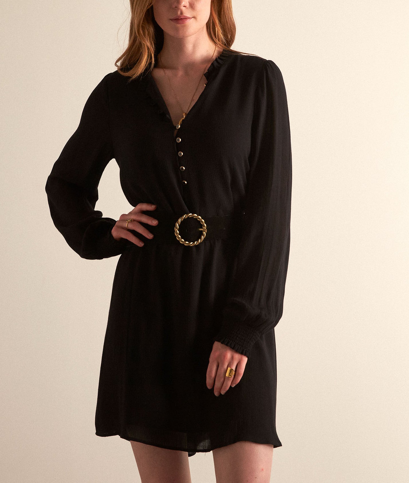 Robe noire courte et fluide Horlane Faume - seconde main