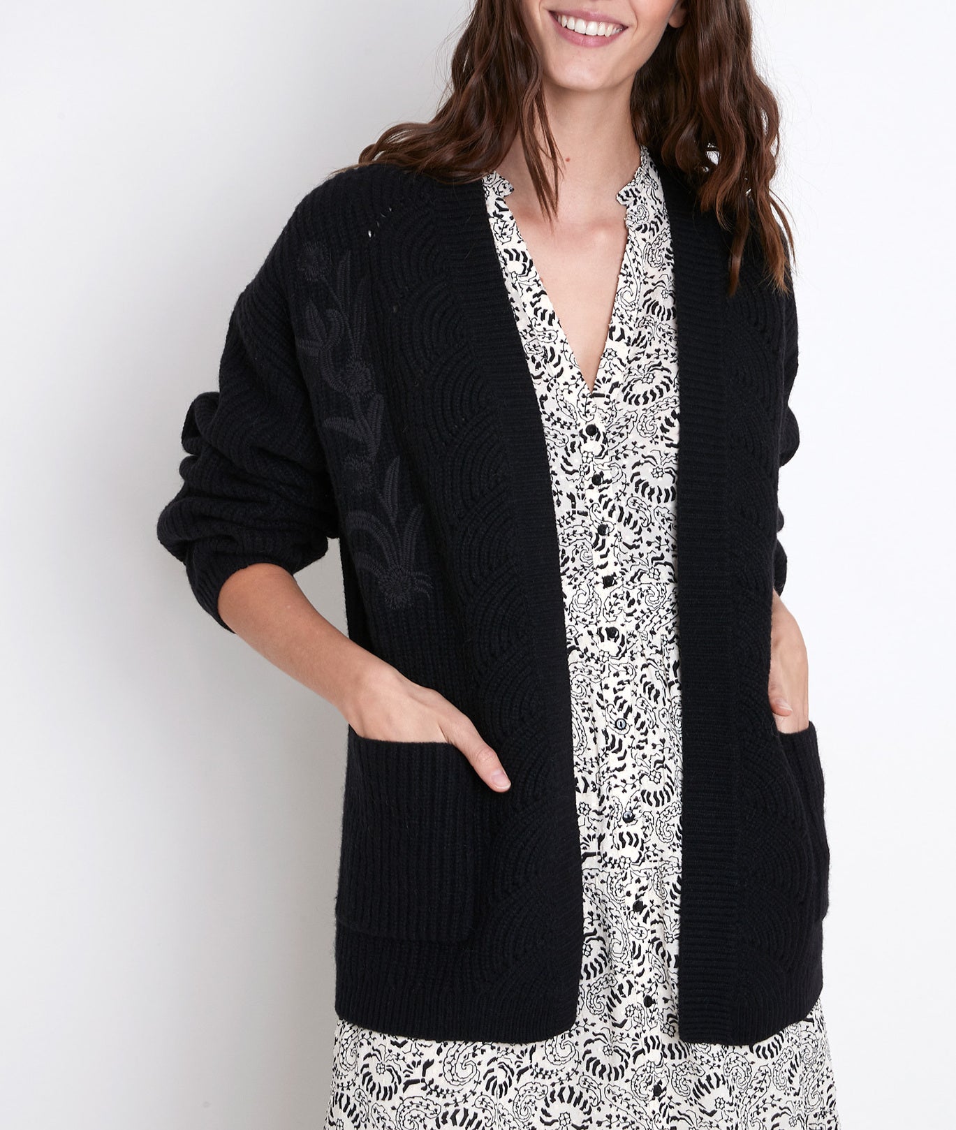 Gilet noir en laine mélangée Alexy Faume - seconde main