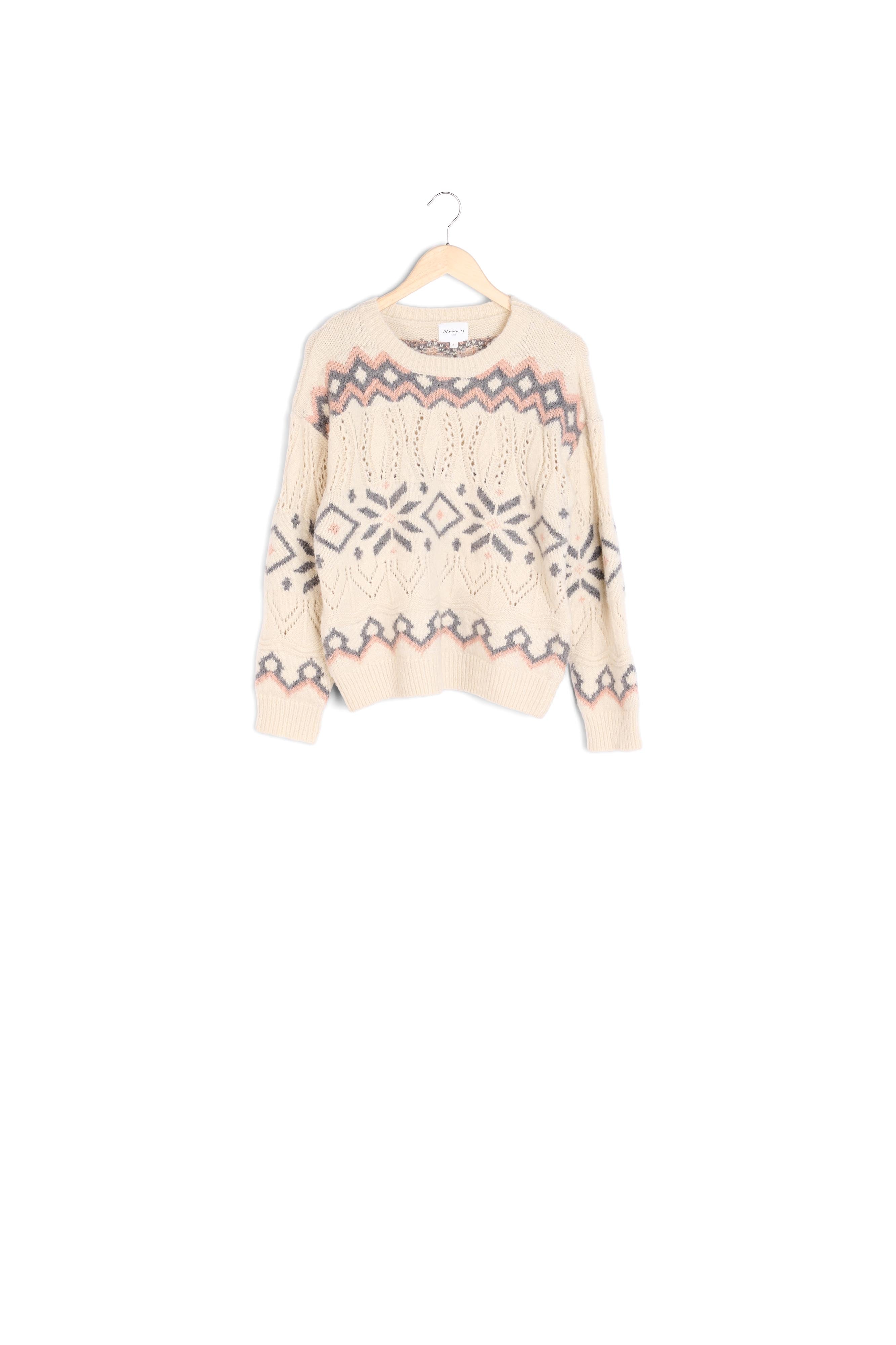 Pull écru en jacquard Belombra Faume - seconde main