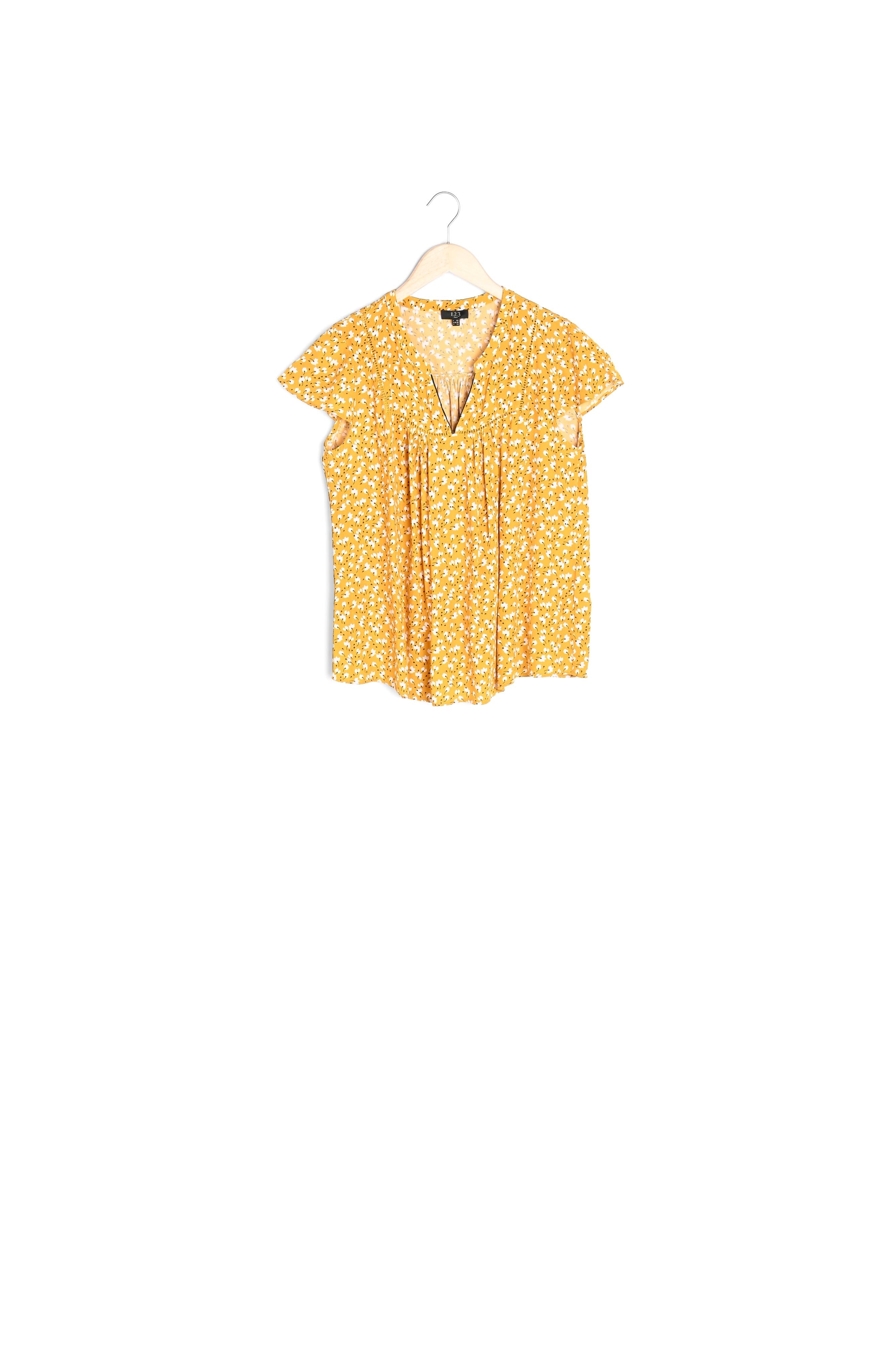 Blouse jaune imprimée Virginika Faume - seconde main