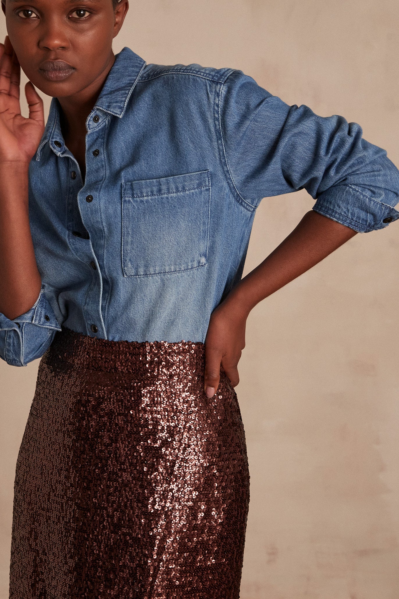 Chemise en jean Thomas Faume - seconde main