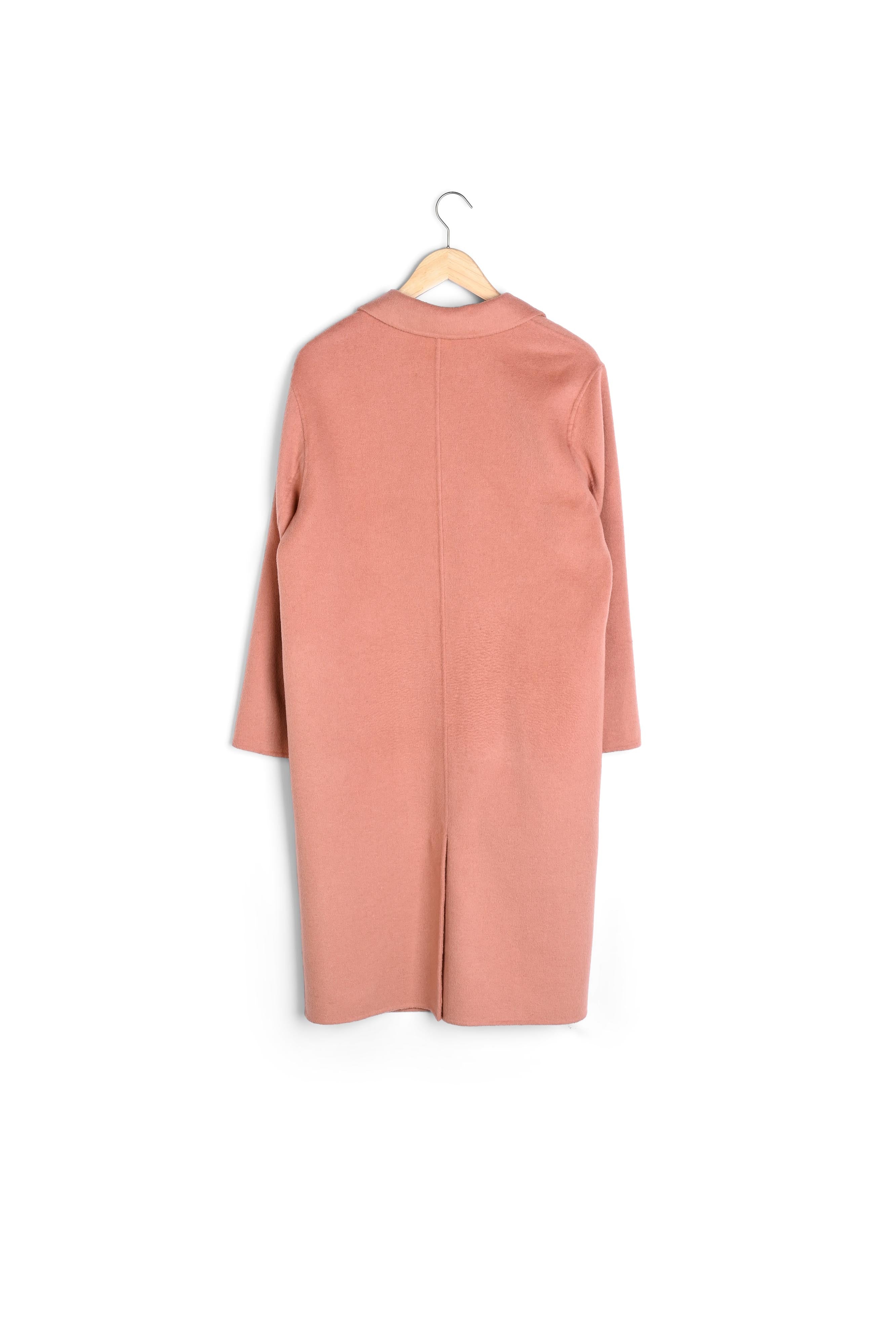 Manteau long rose en laine Maya Faume - seconde main