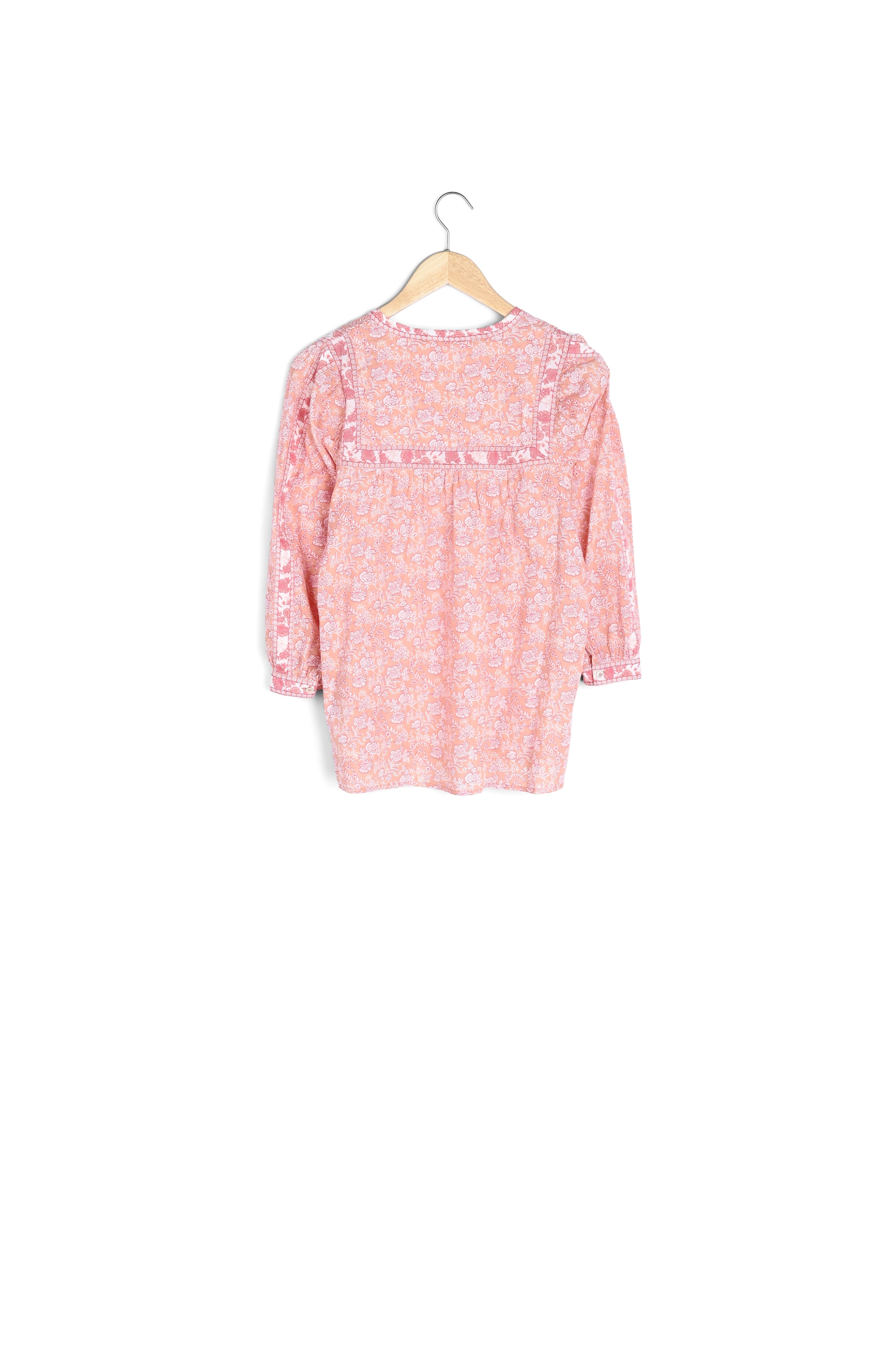 Blouse rose en coton imprimé fleuri Tippi Faume - seconde main