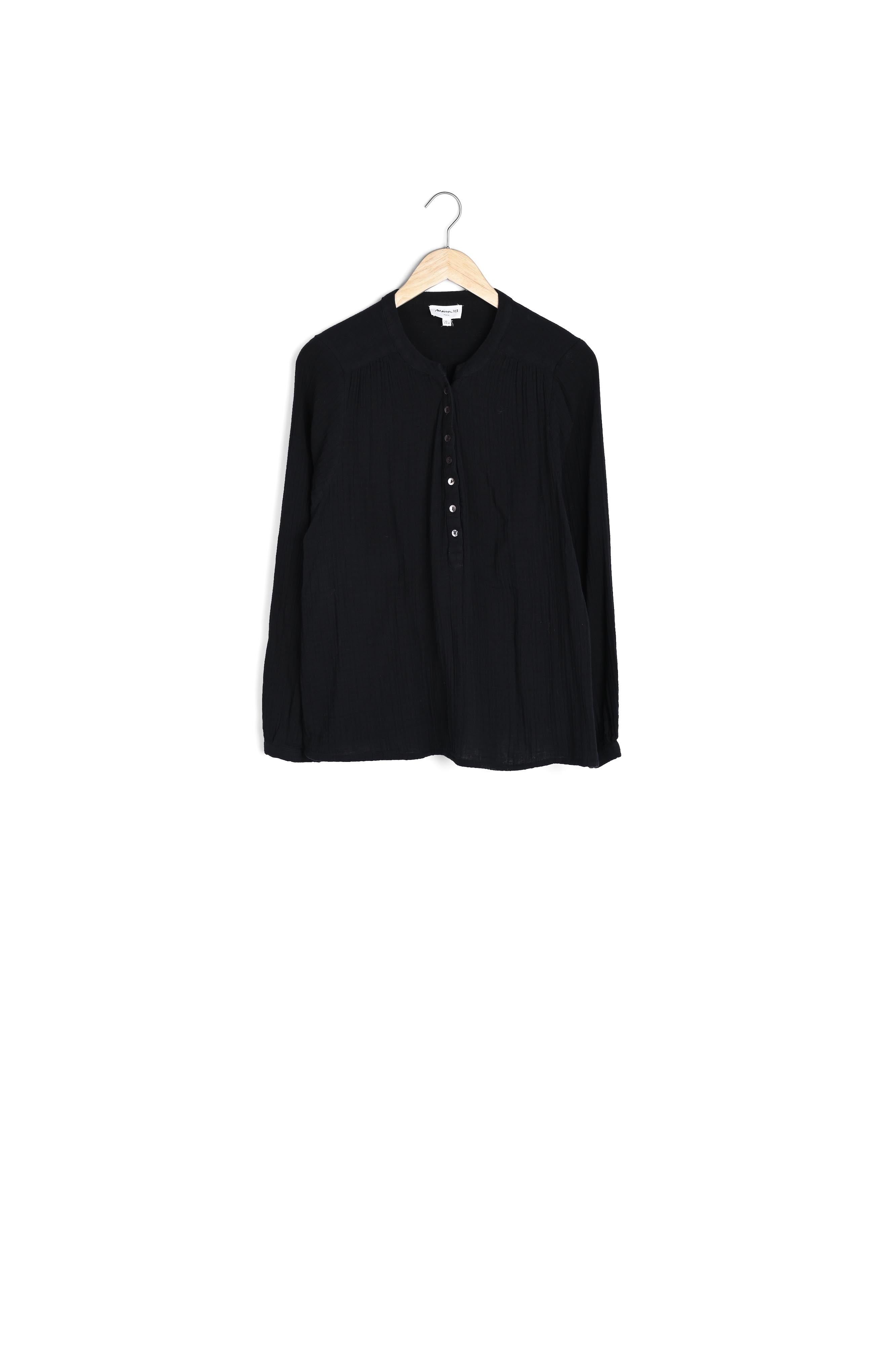 Blouse en gaze de coton noire Laeti Faume - seconde main