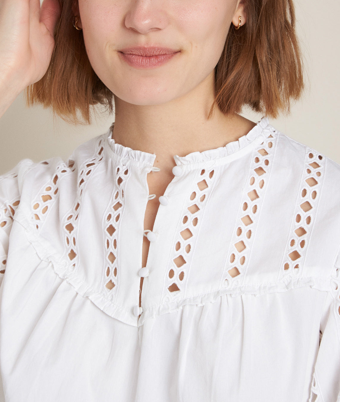 Blouse en dentelle blanche Enola Faume - seconde main