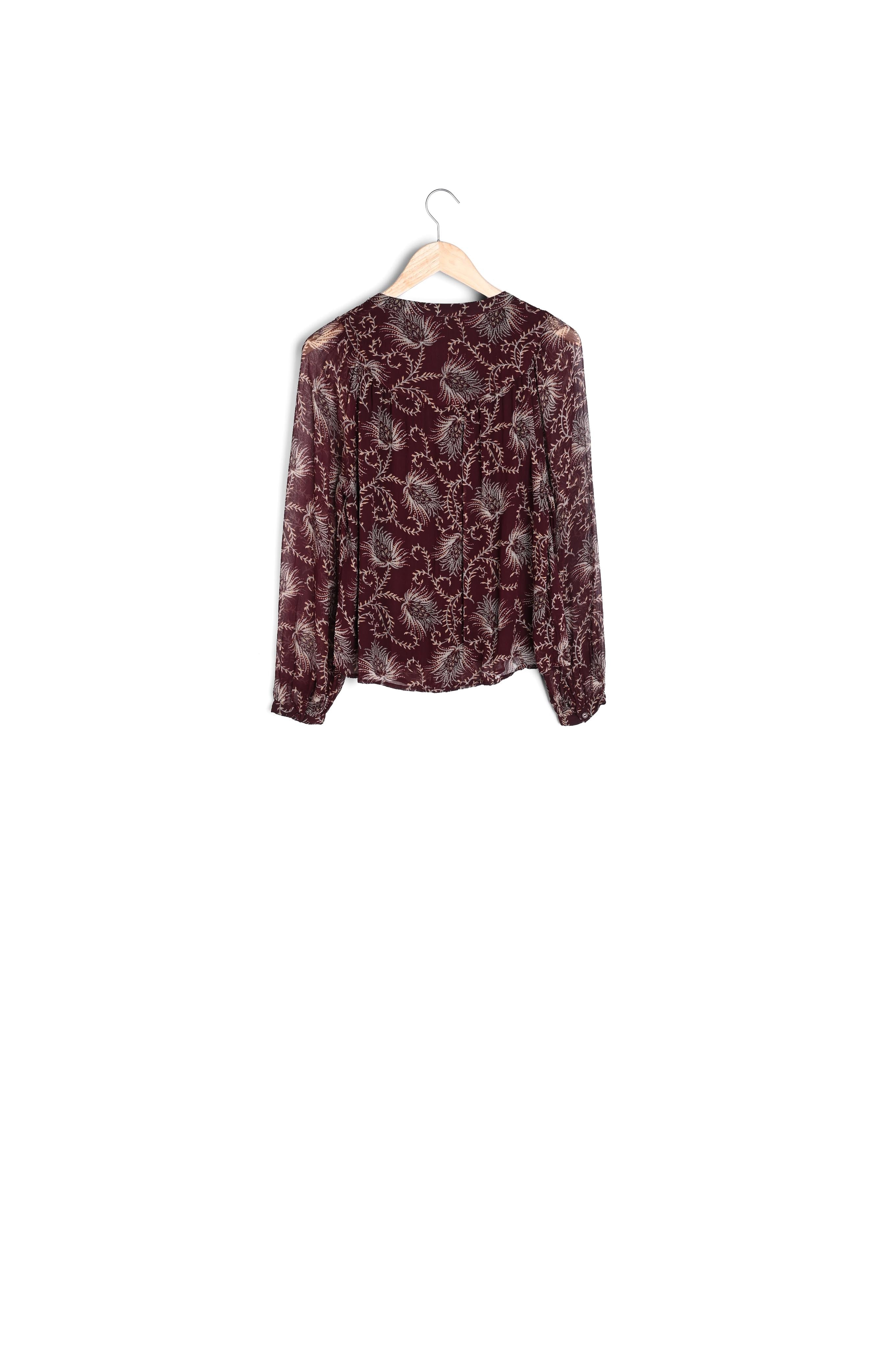 Blouse fluide imprimée bordeaux Anne Faume - seconde main