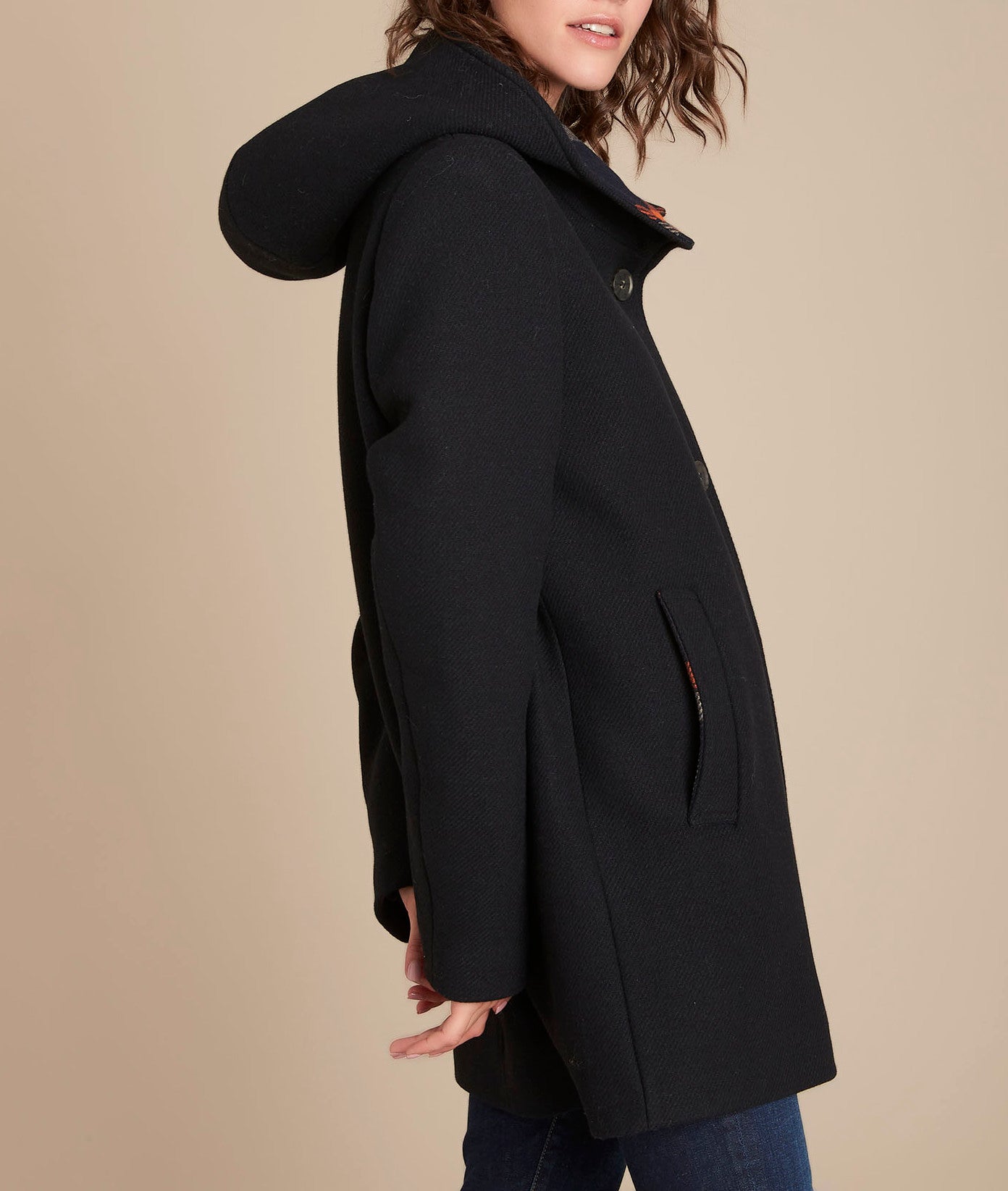 Manteau marine à capuche Trudy Faume - seconde main