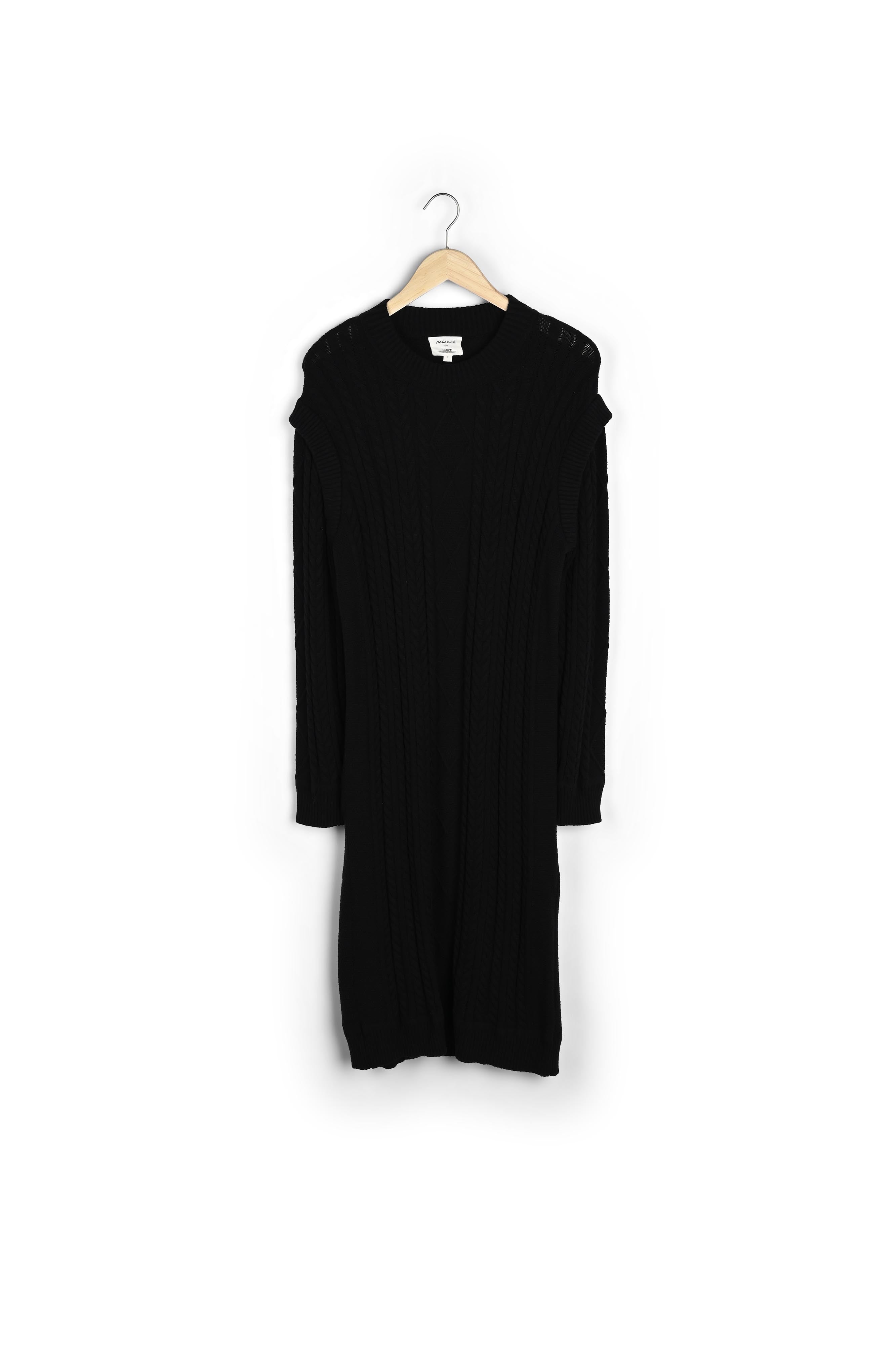 Robe longue en maille torsadée noire Hadda Faume - seconde main