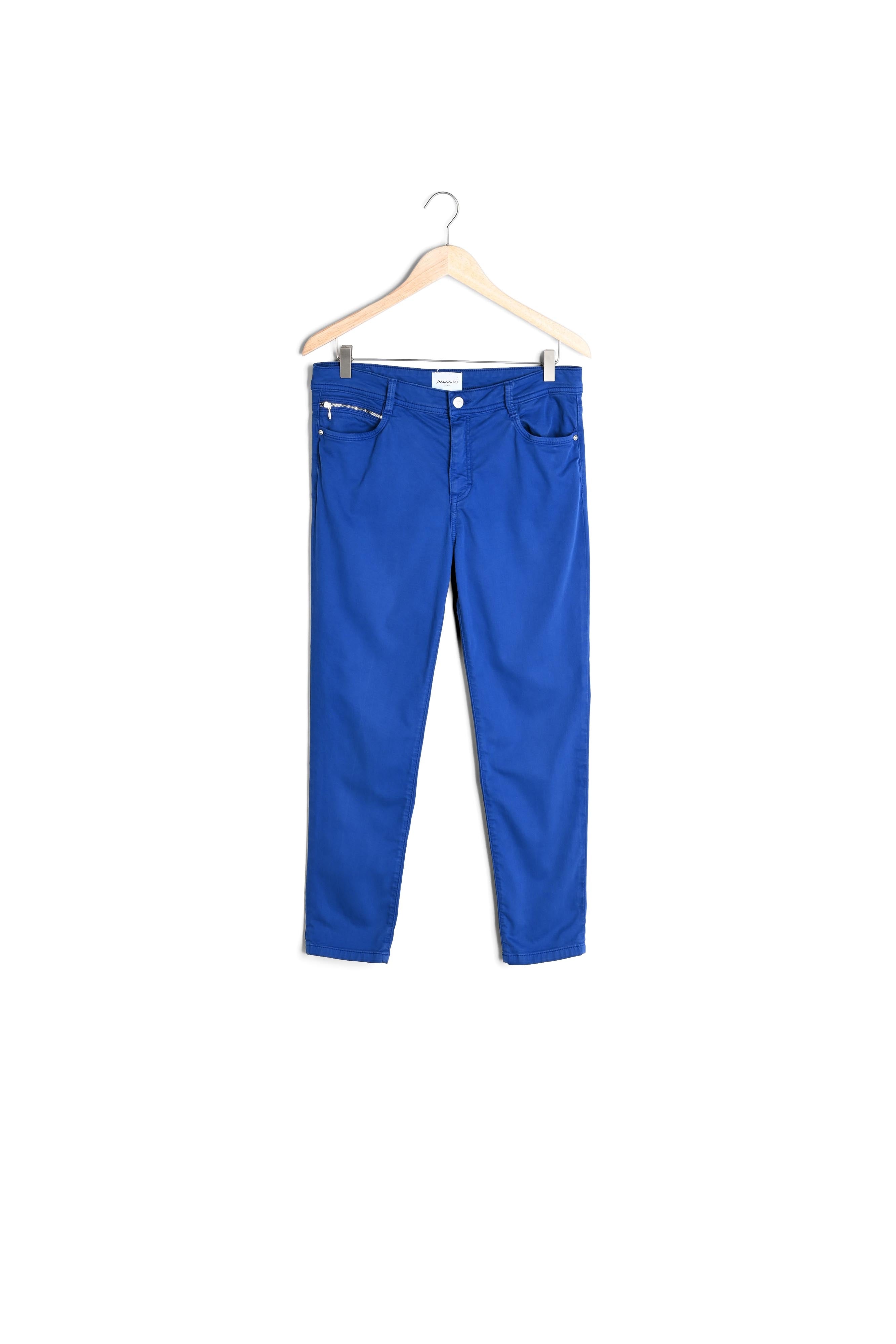 L'Iconique : slim satin de coton bleu roi Sultan  Faume - seconde main