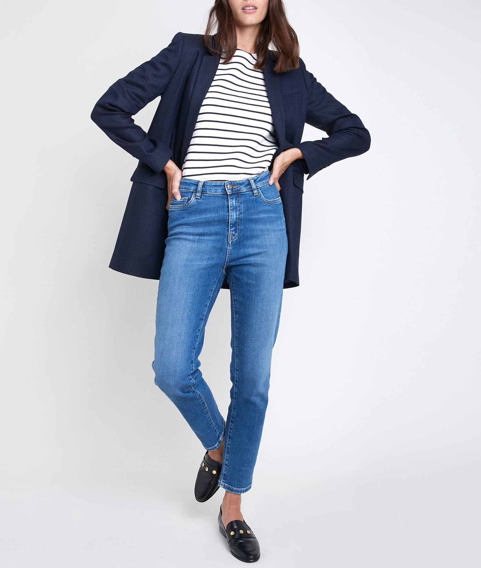 Veste longue à chevrons Tamara Faume - seconde main