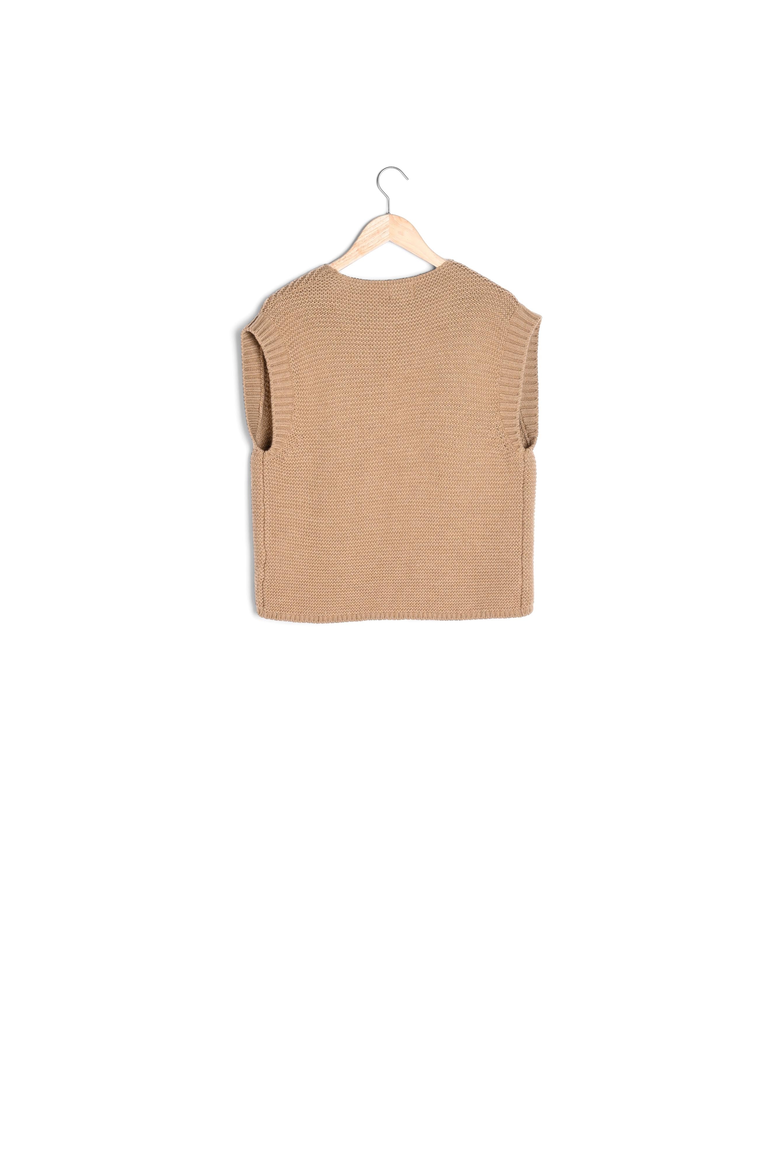 Gilet sans manches en laine beige Baldini Faume - seconde main