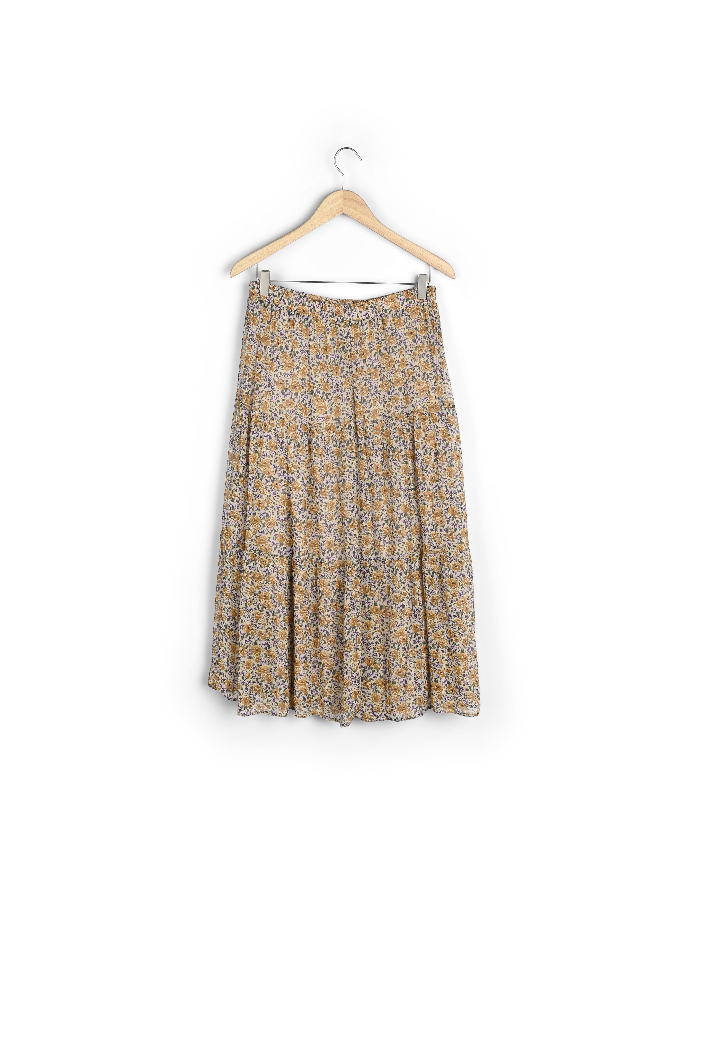 Jupe longue imprimé fleuri écru Ginko Faume - seconde main