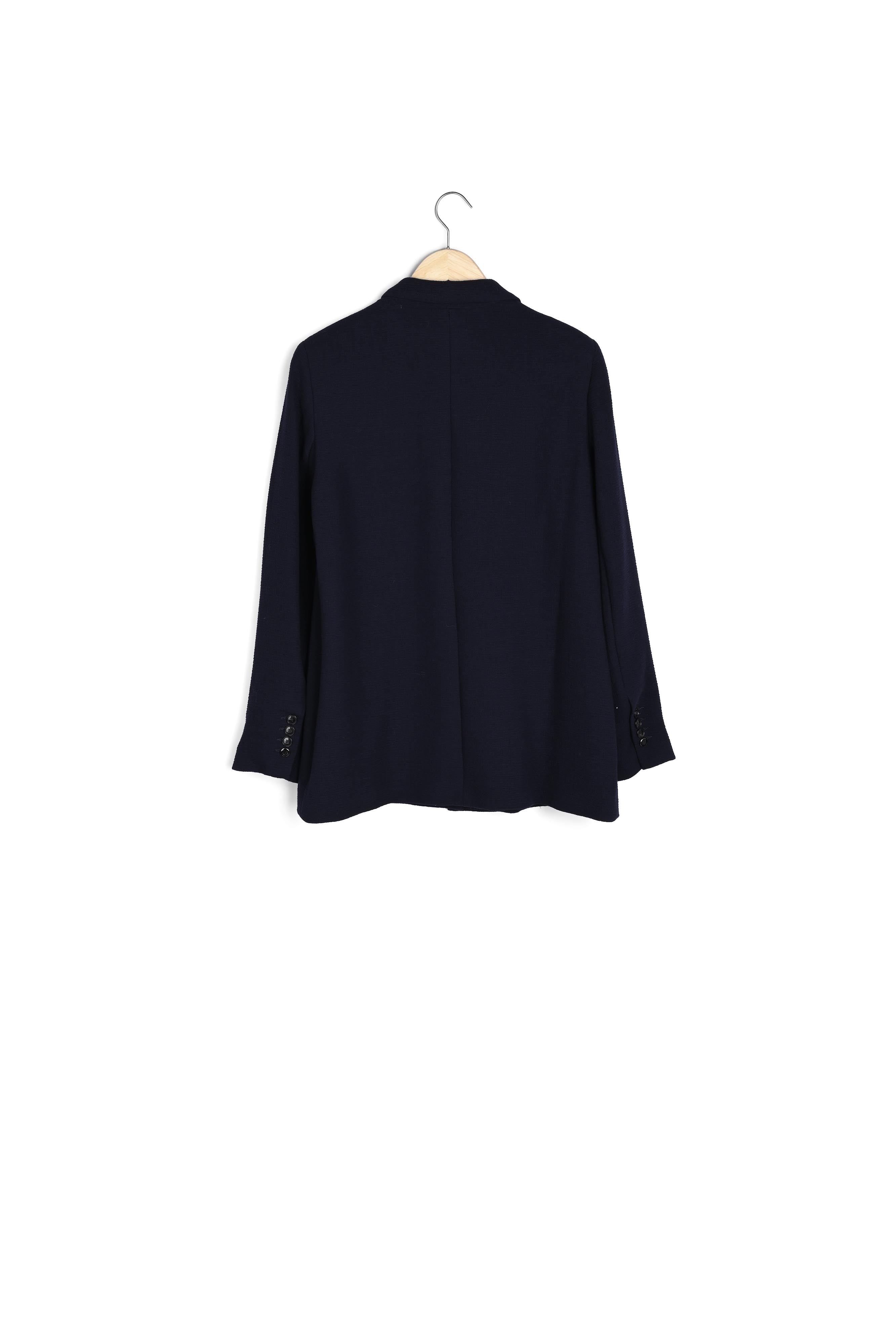 Veste marine gaufrée Thais Faume - seconde main