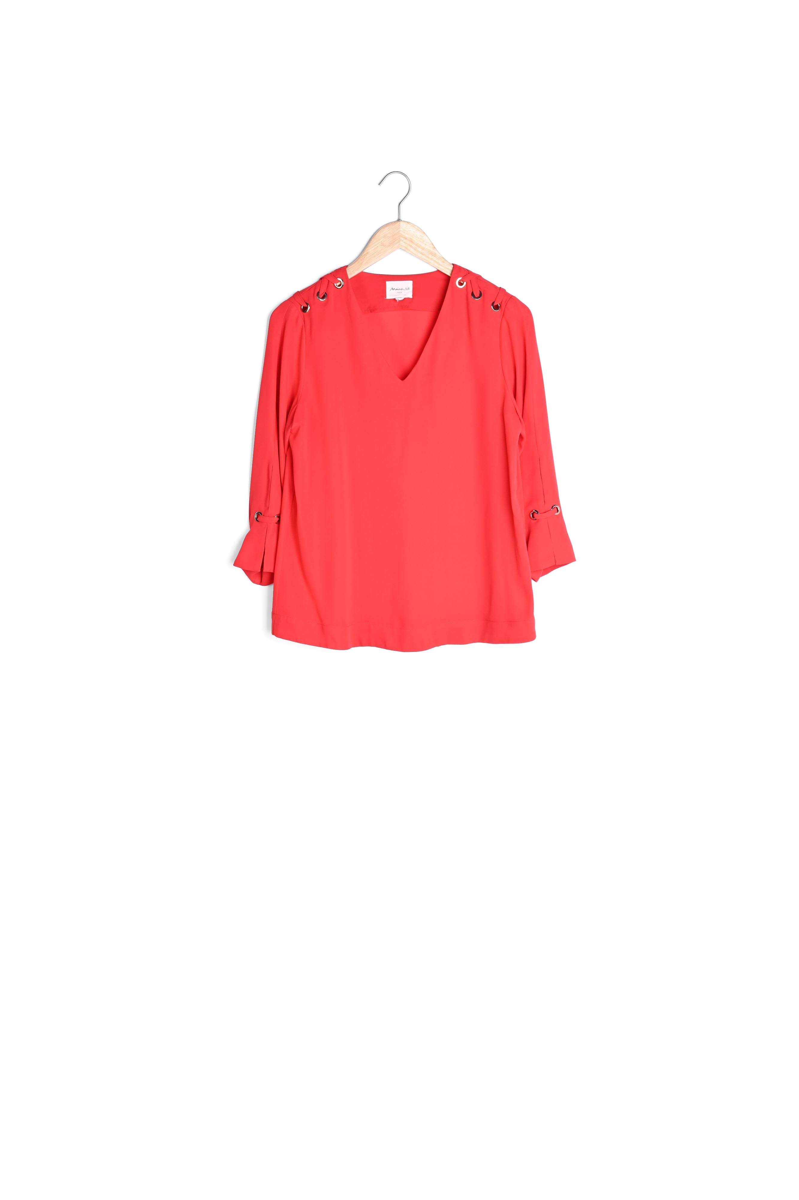Blouse rouge à œillets Melody Faume - seconde main