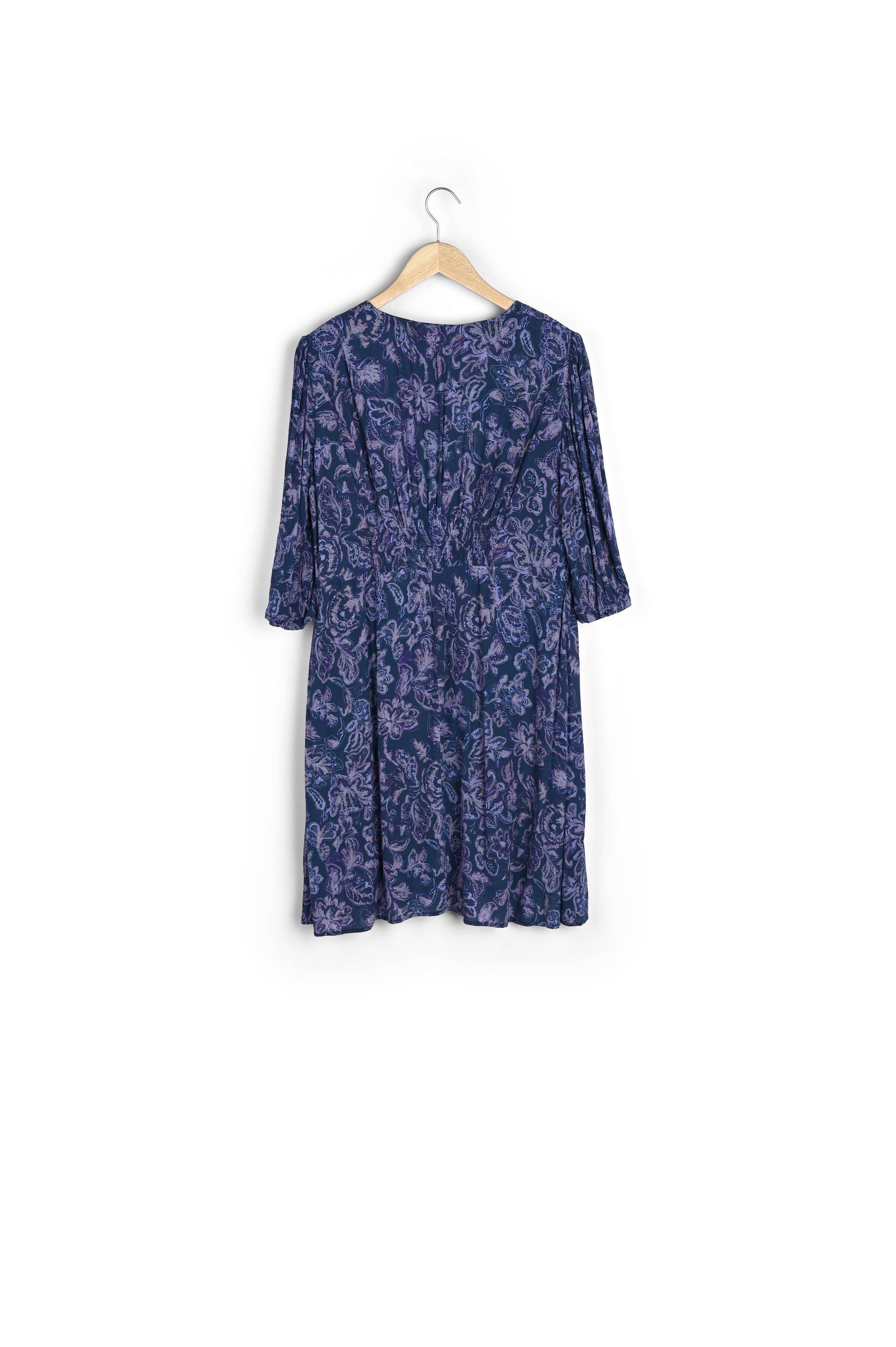 Robe bleue imprimée Claude Faume - seconde main