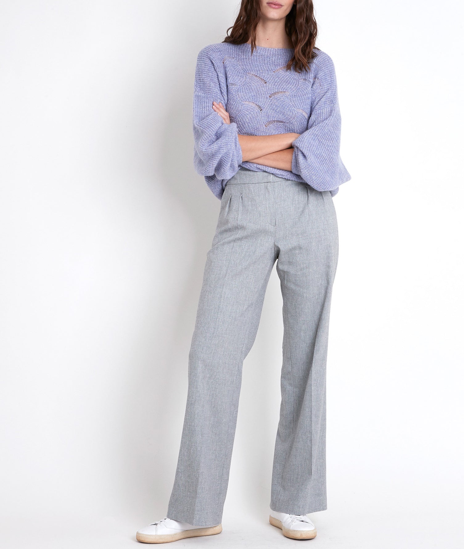 Pantalon large gris chiné Galaxy Faume - seconde main