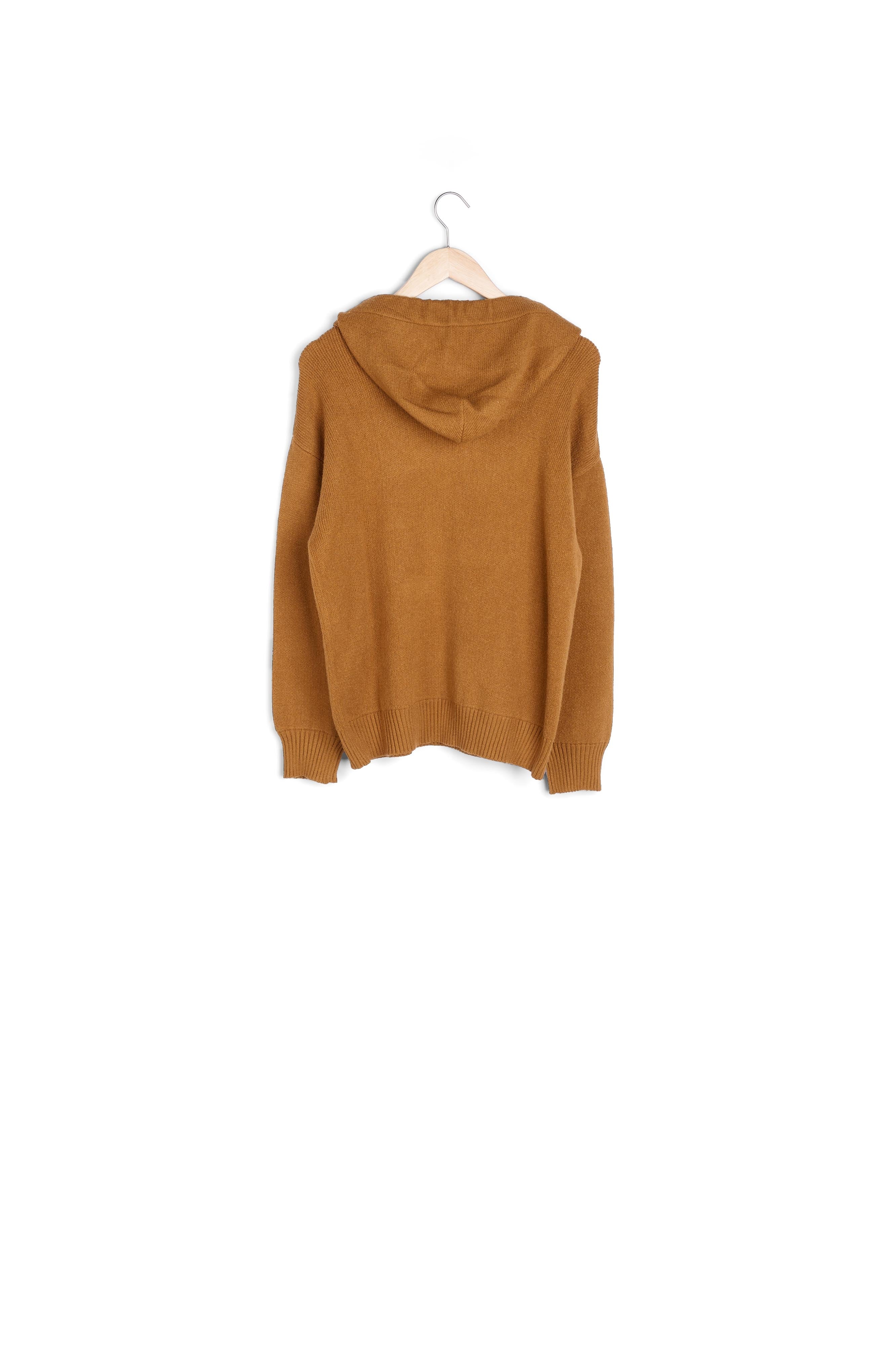 Pull oversize à capuche ocre Batista Faume - seconde main