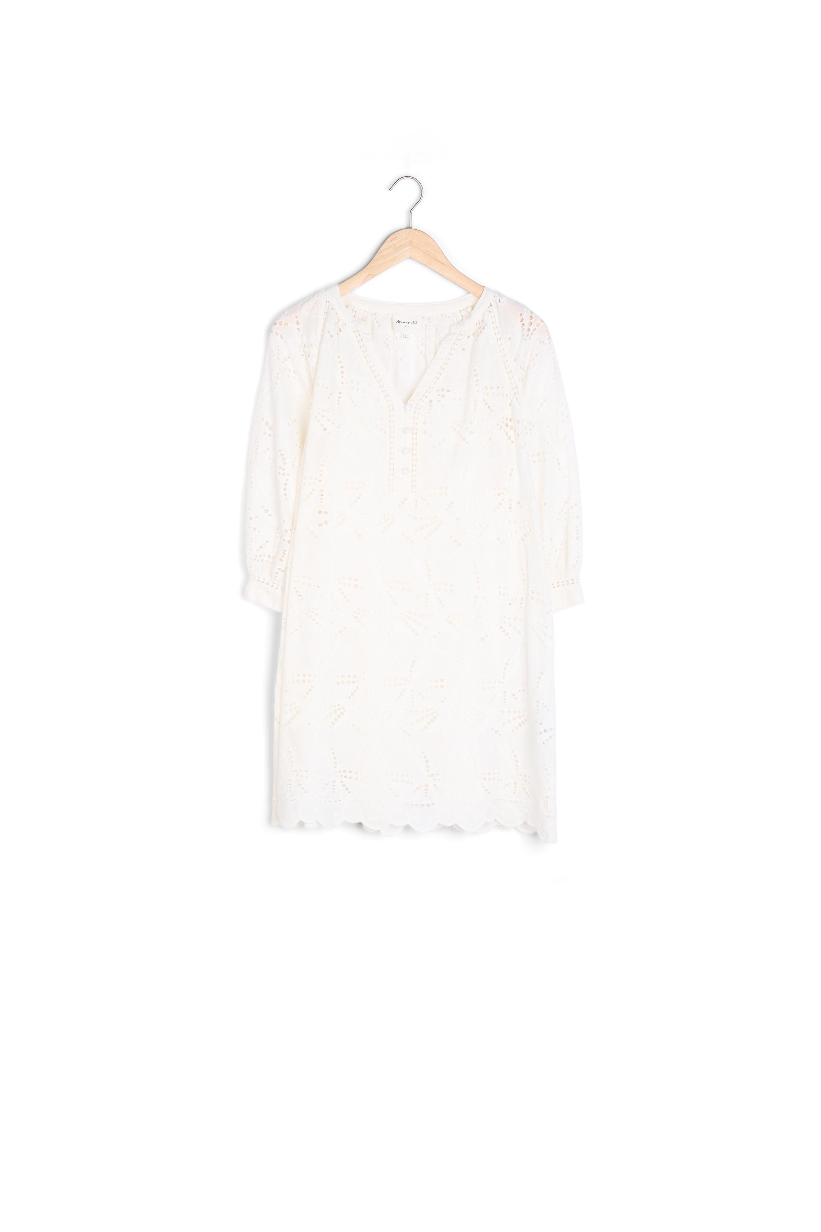 Robe brodée en coton écrue Coco Faume - seconde main