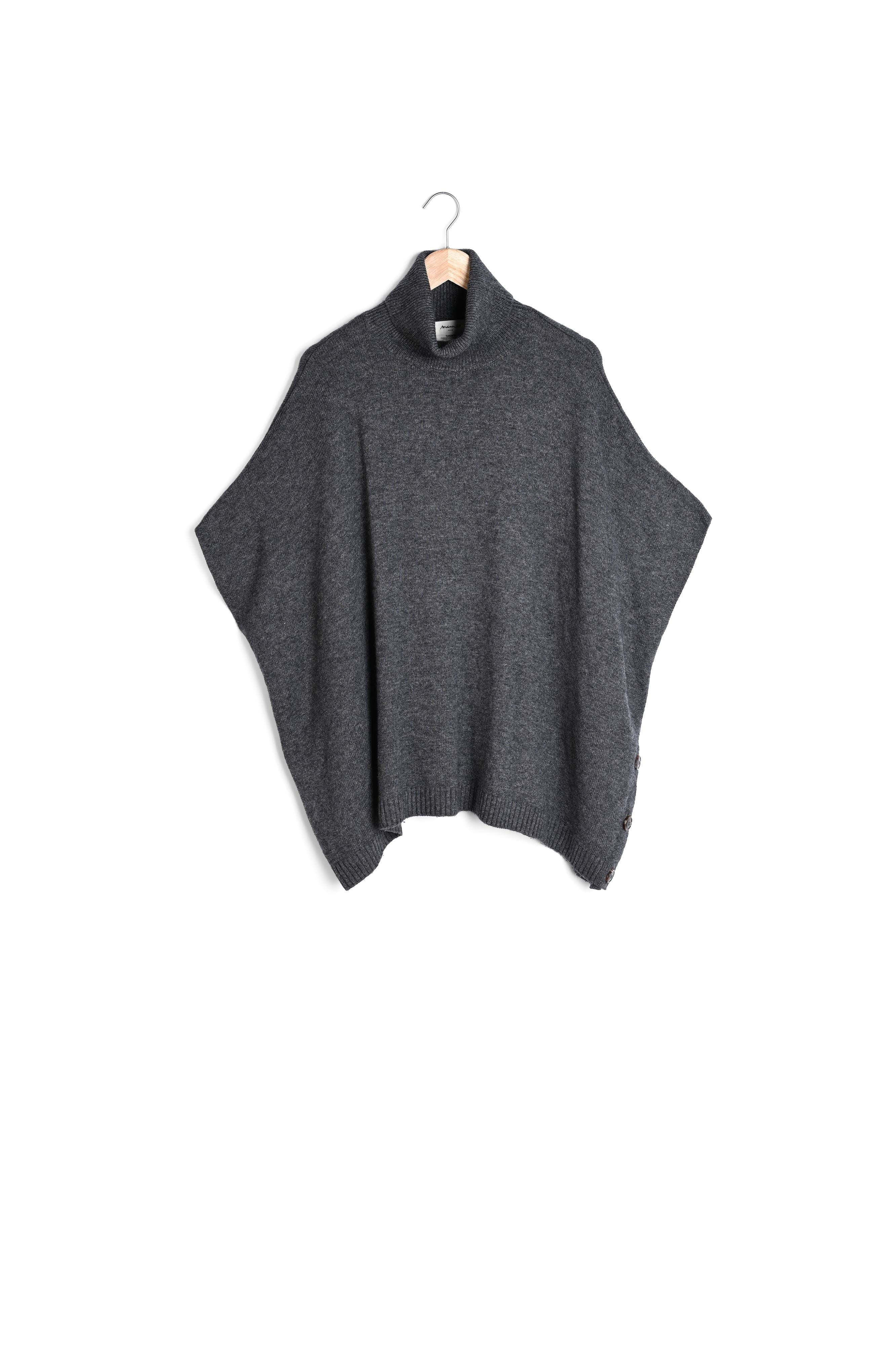 Pull col roulé gris en laine responsable et yack Benji Faume - seconde main