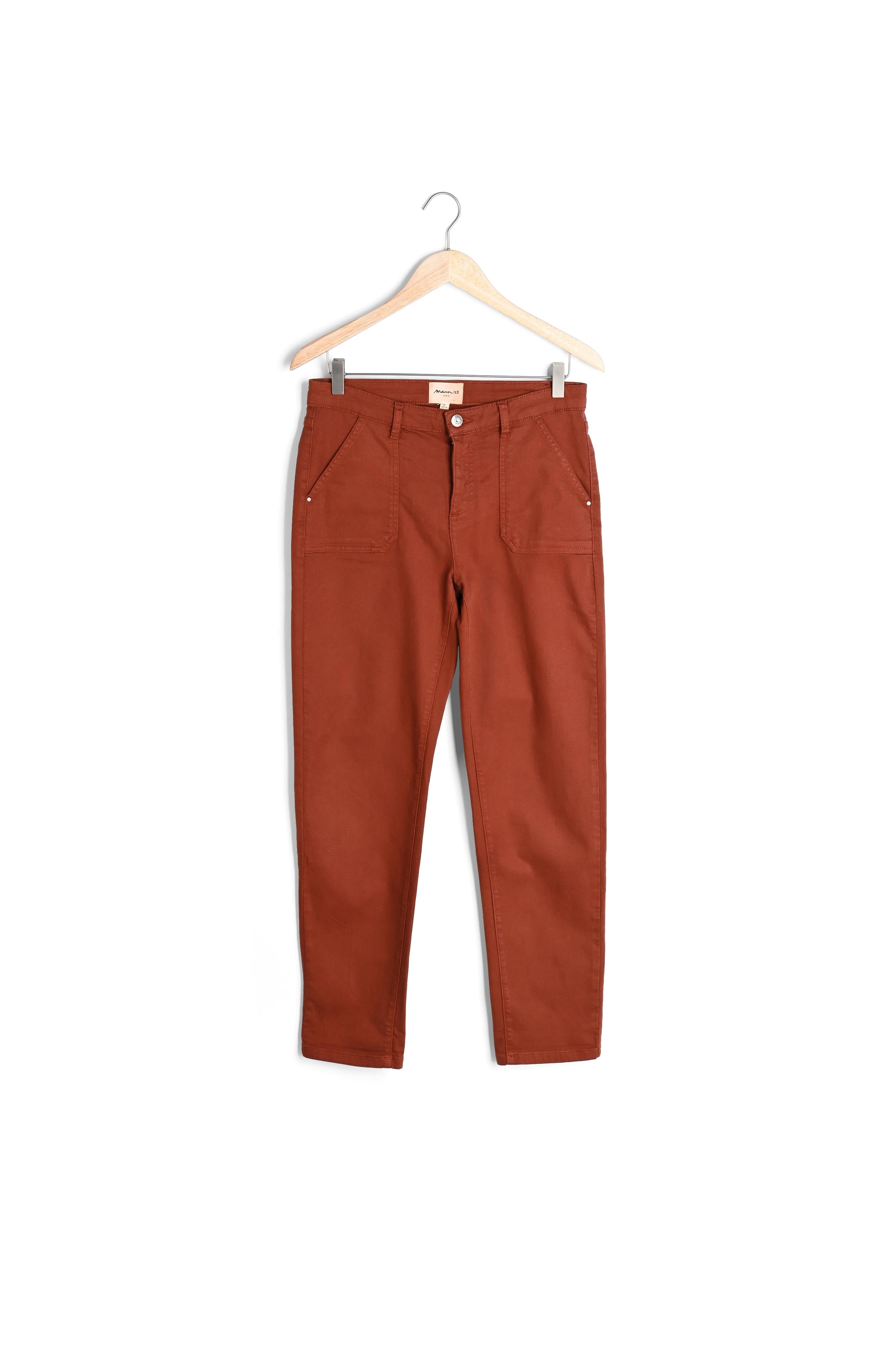 Jean chino en coton rouge brique Nalla Faume - seconde main