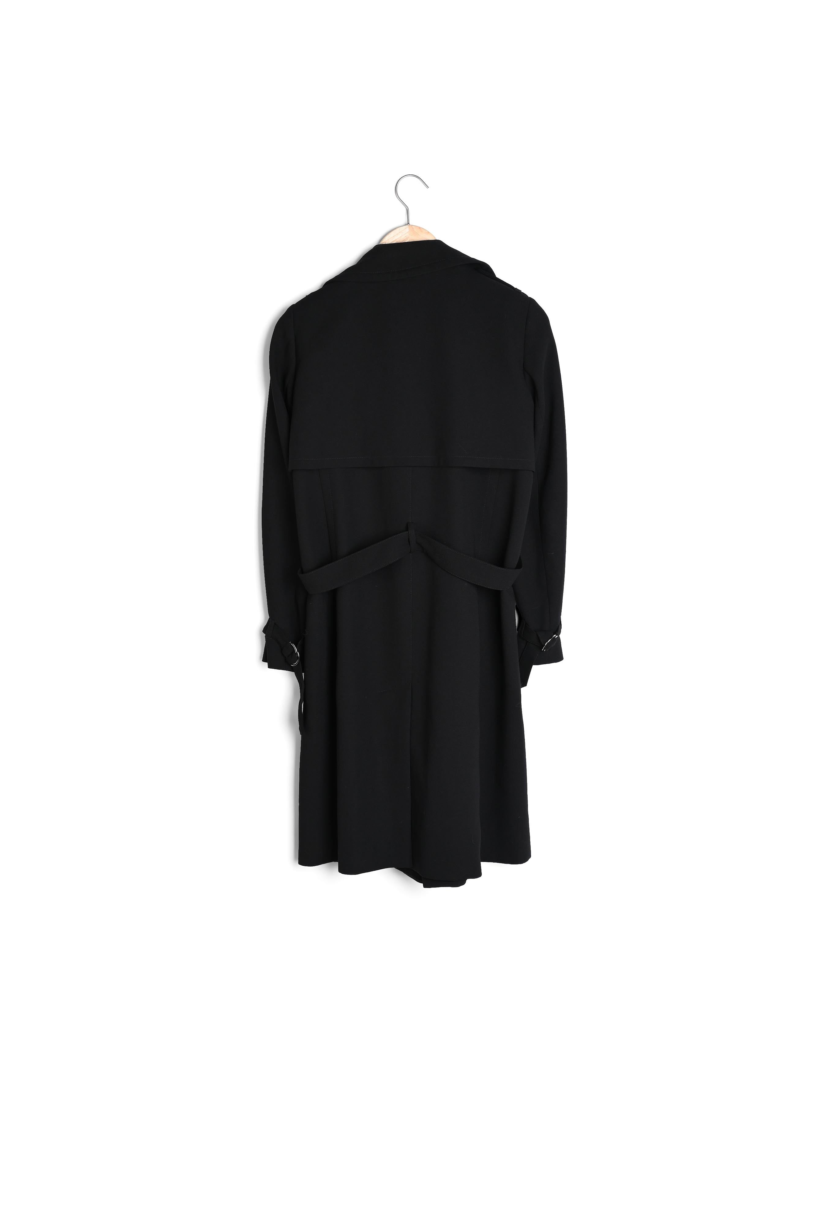 Manteau noir col tailleur 3/4 Klara Faume - seconde main