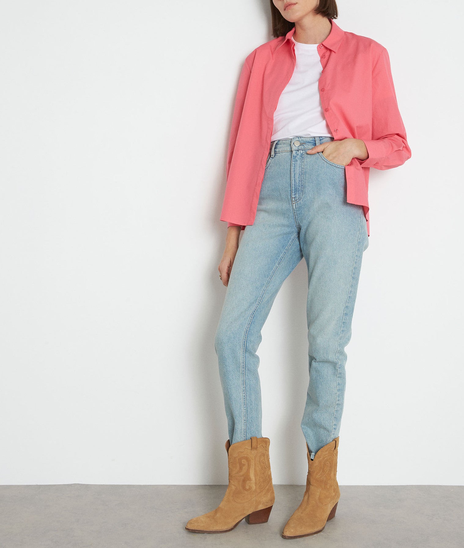 Chemise impeccable en coton rose Esmeralda Faume - seconde main