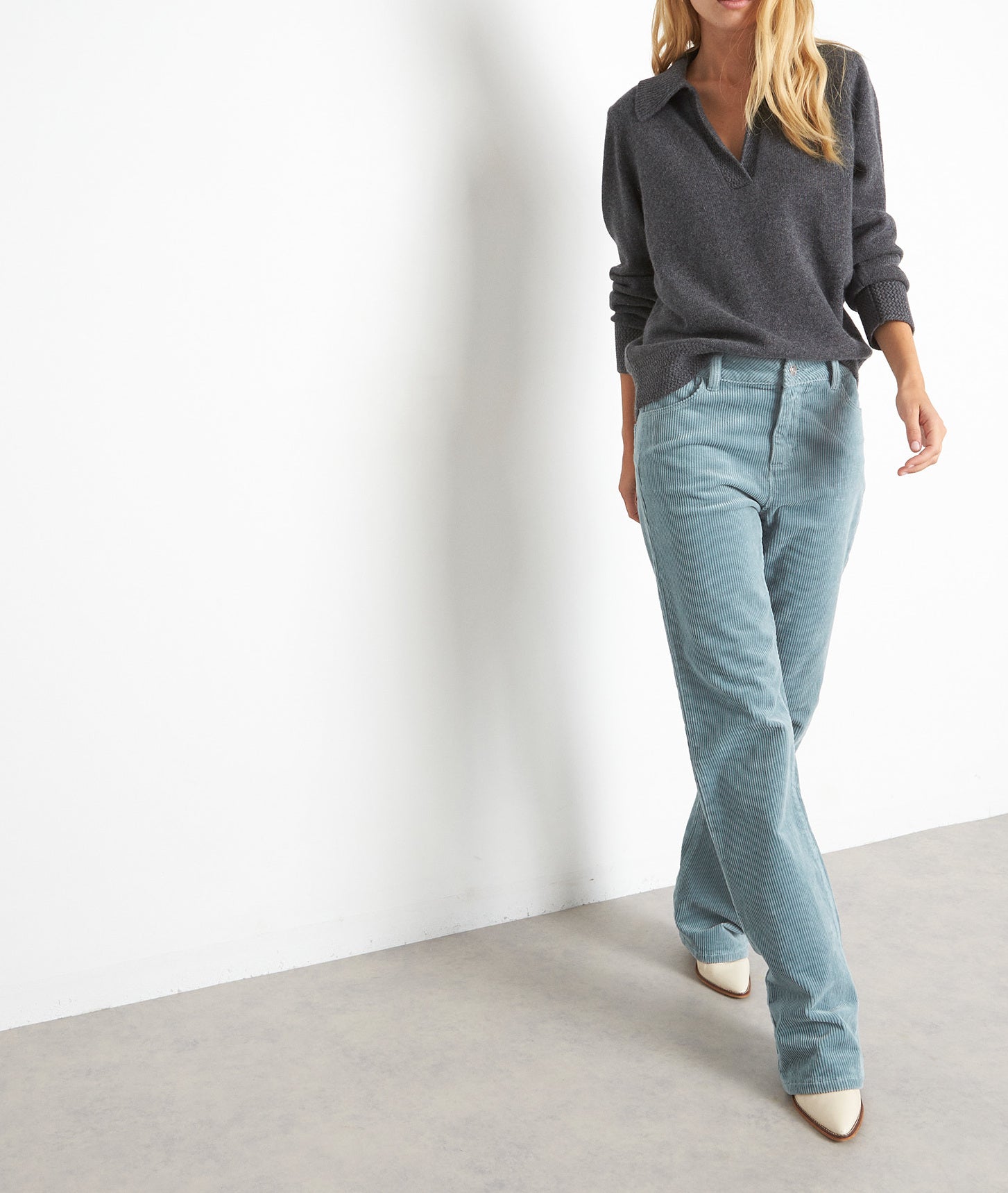 Pull en cachemire recyclé gris Theodore Faume - seconde main