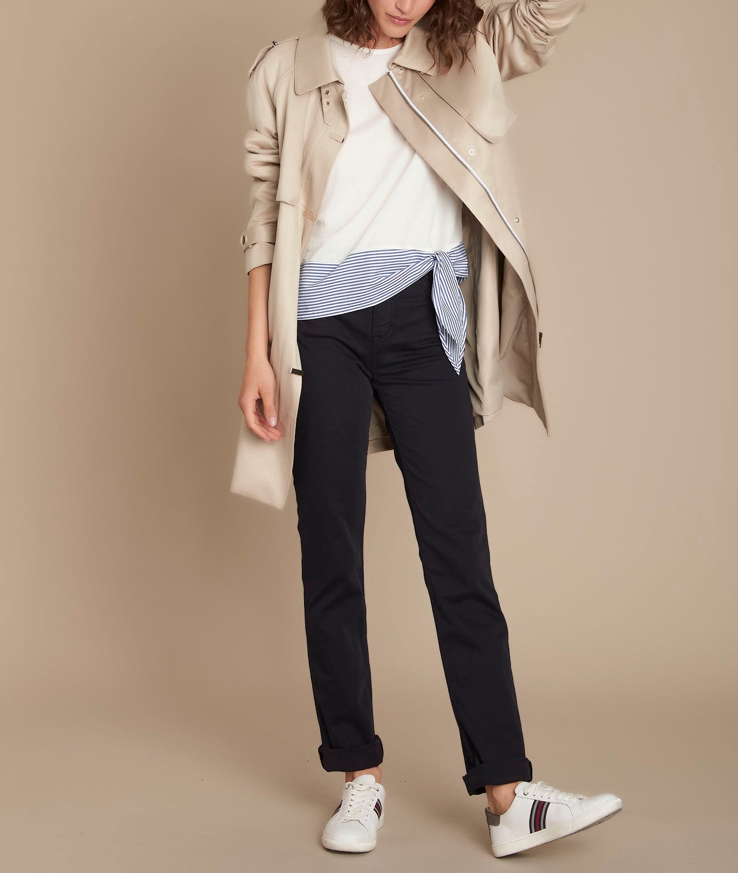 L'original 123 : droit satin de coton marine Sarah Faume - seconde main