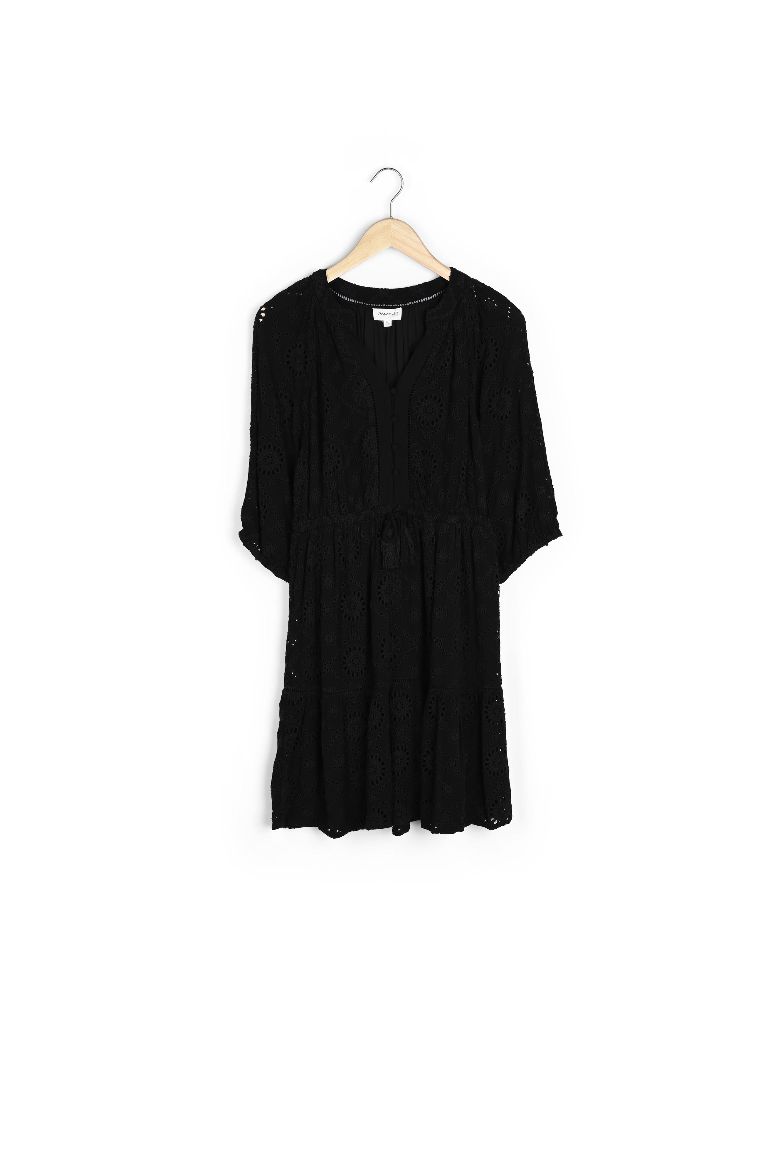Robe courte brodée noir Nasha Faume - seconde main